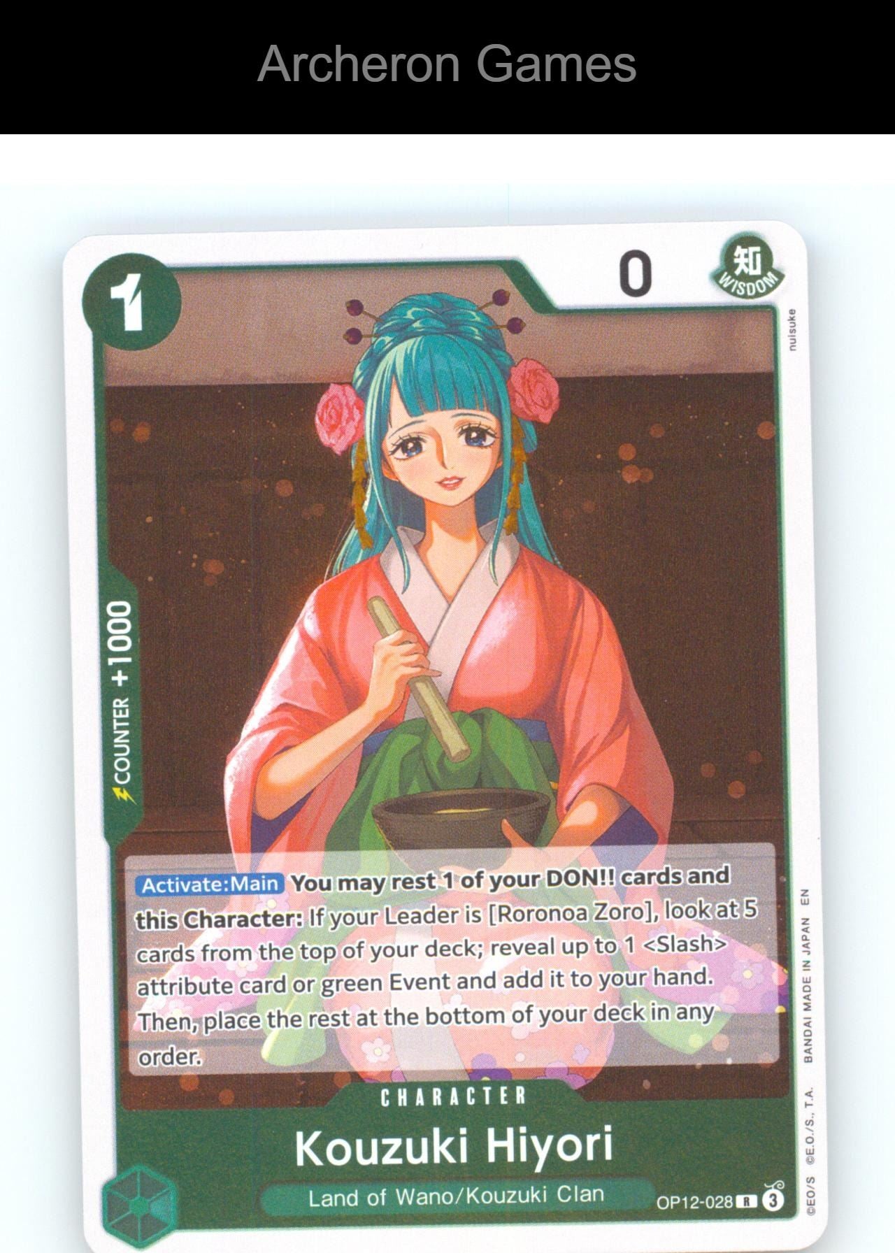 Kouzuki Hiyori OP12-028 R One Piece Card NM/EX+