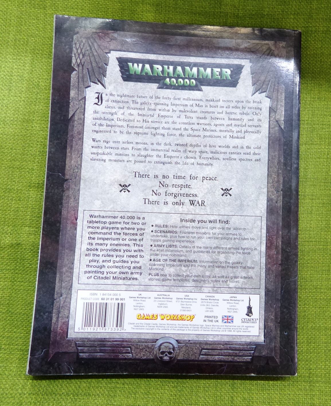 Warhammer 40,000 Rulebook Softback Book 1999 - Warhammer AoS 40k #8X