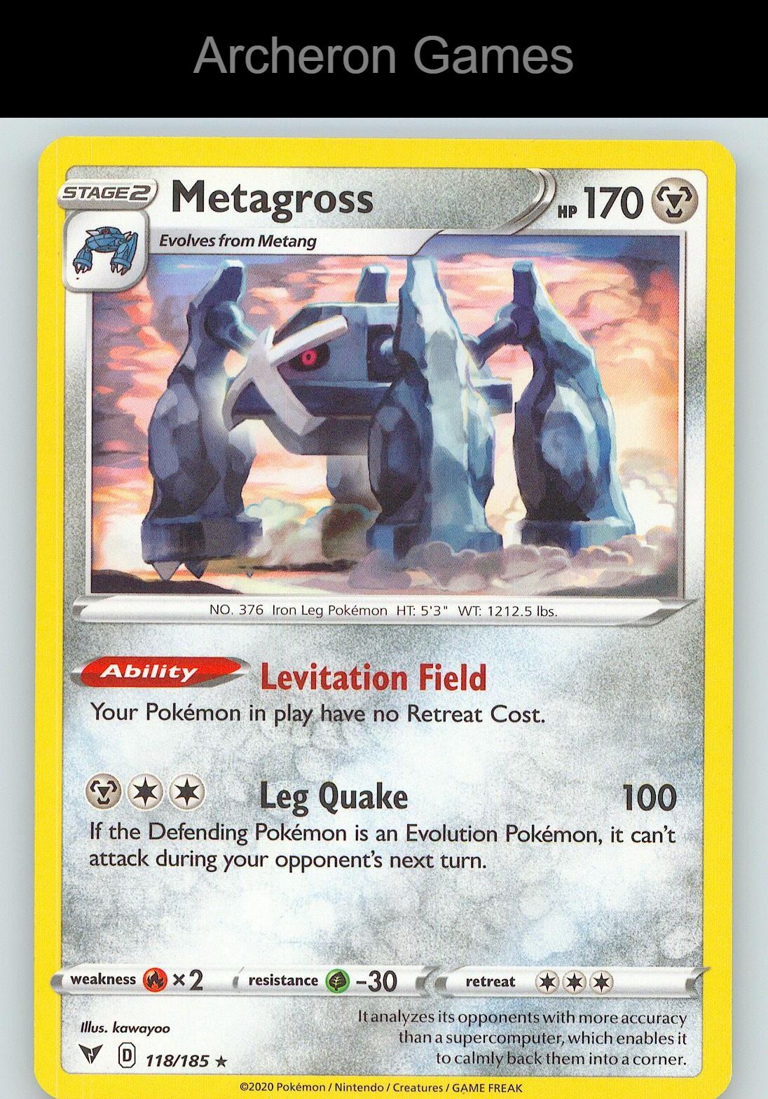 Pokemon Card Metagross VIV 118/185 R Vivid Voltage