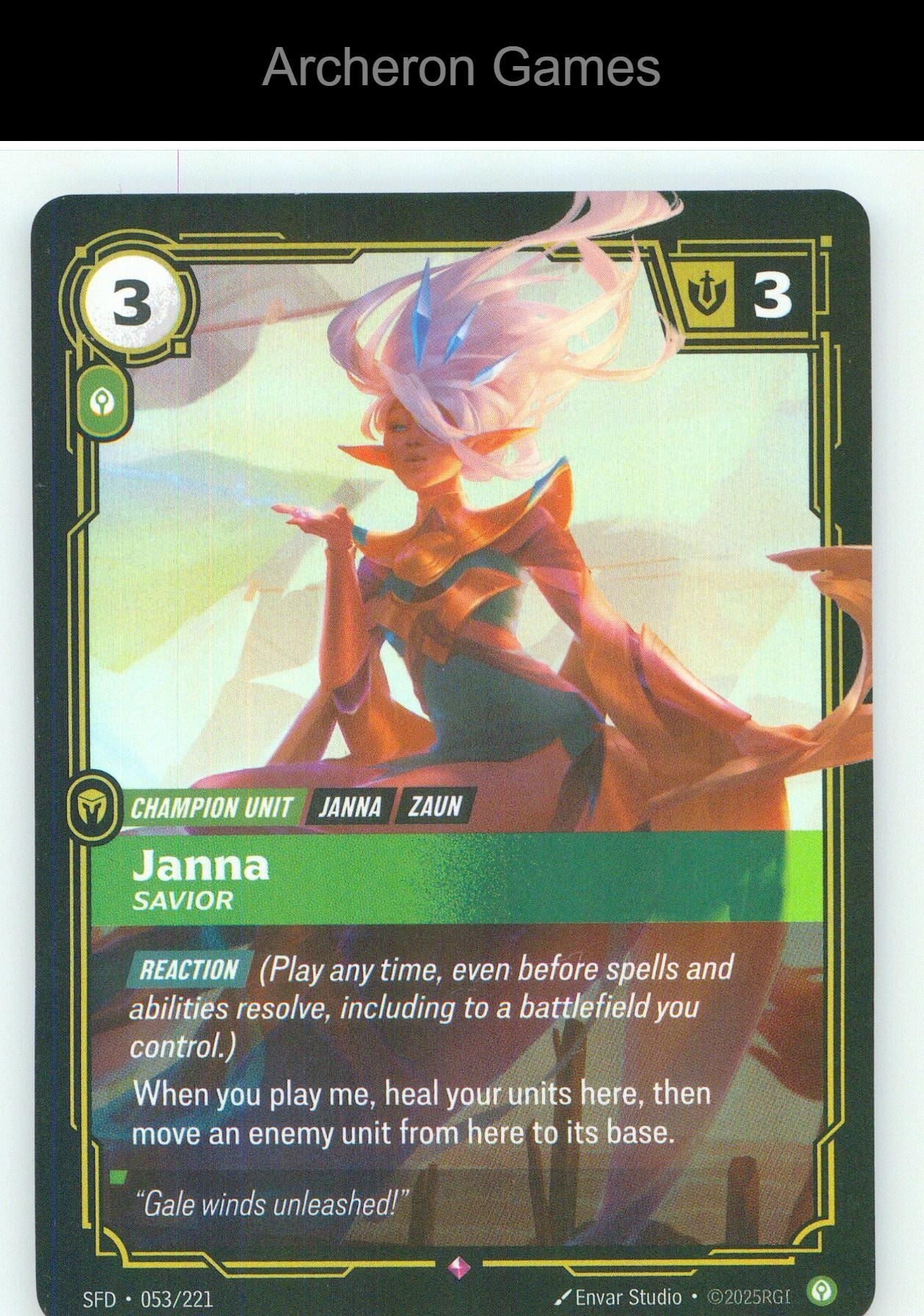 Janna - Savior SFD 053/221 R Spiritforged Riftbound Card Foil