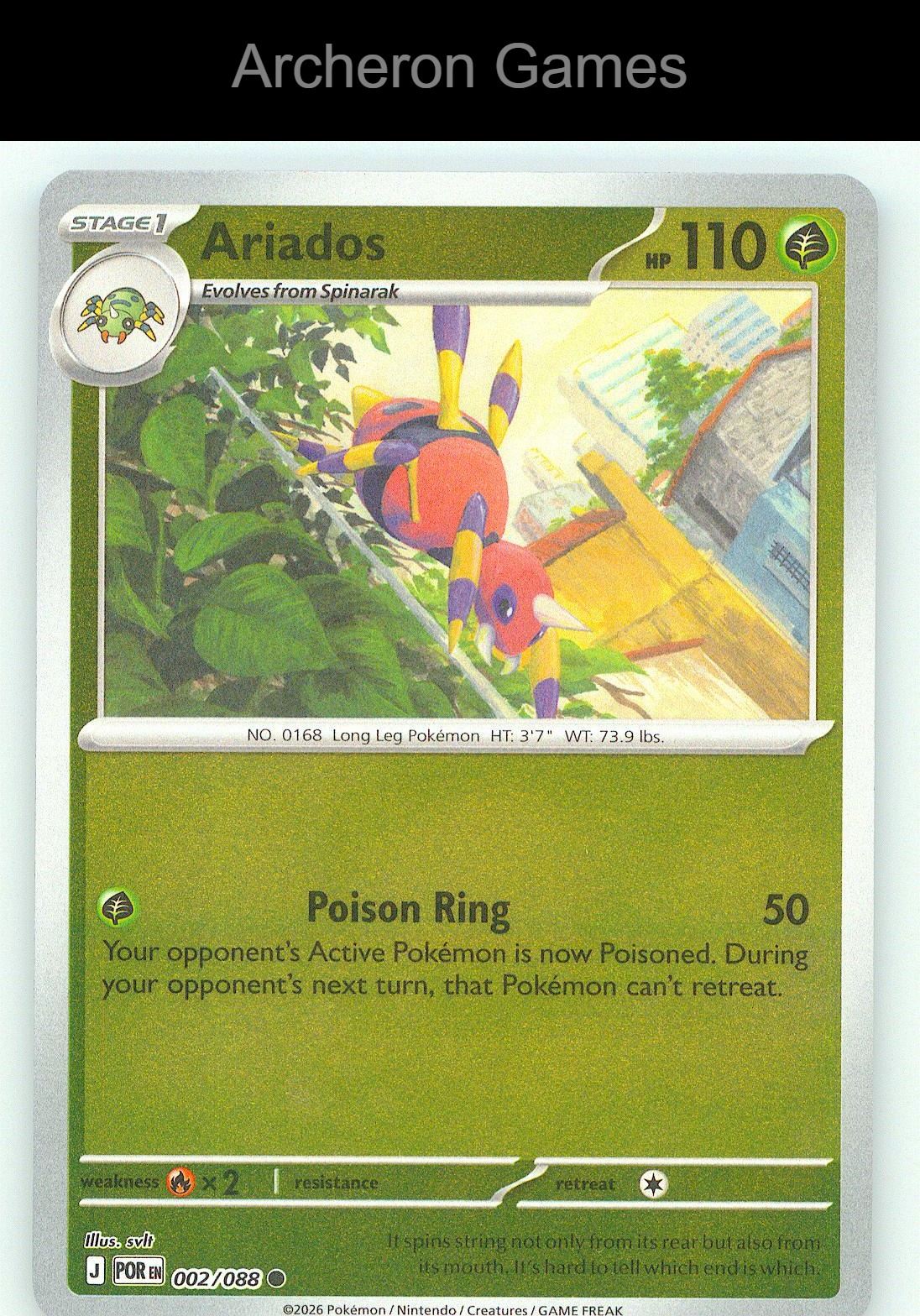 Pokemon Card Ariados ME03 002/088 C Perfect Order Reverse Holo