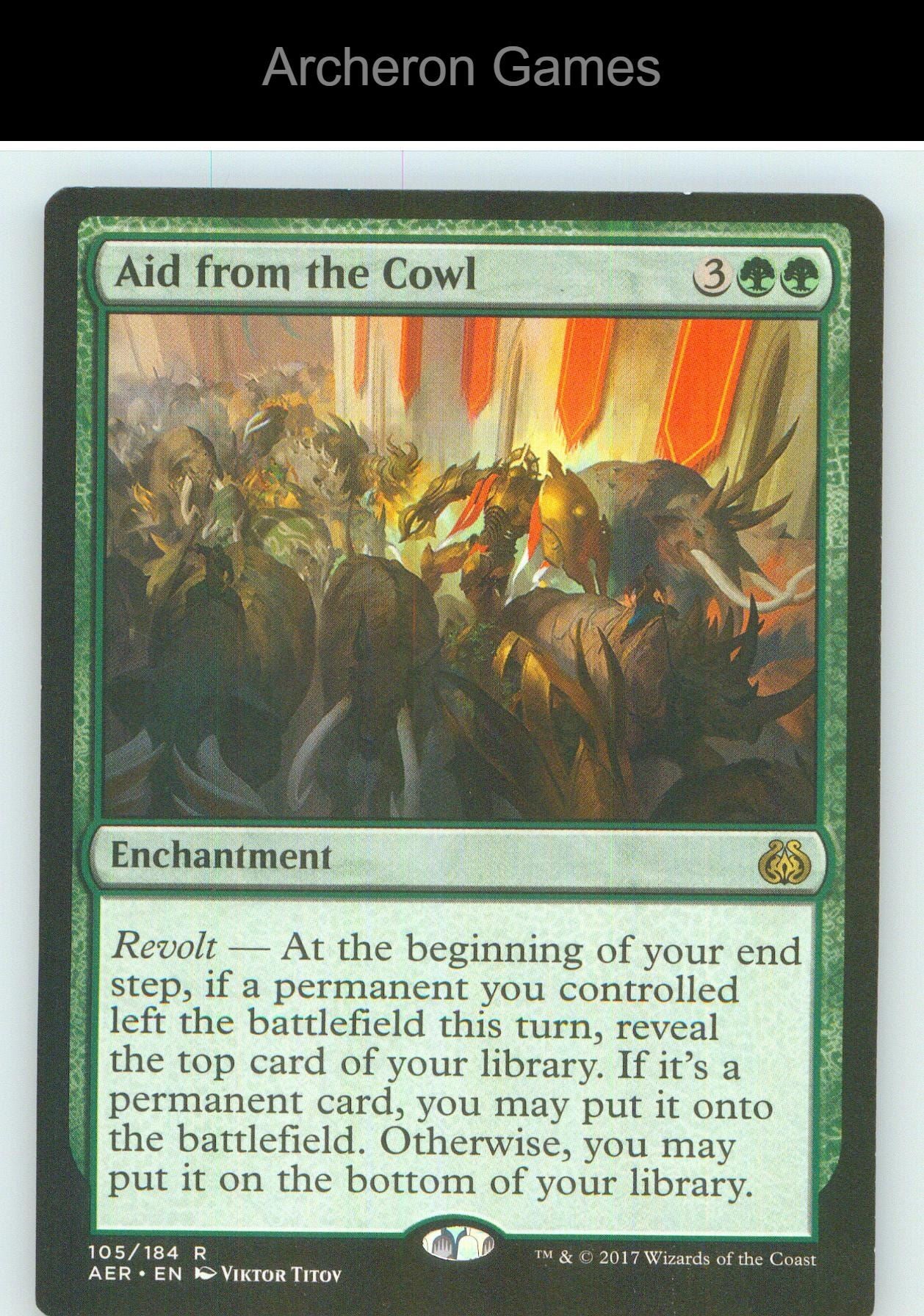 Aid from the Cowl AER 105 R MTG Card NM/EX+