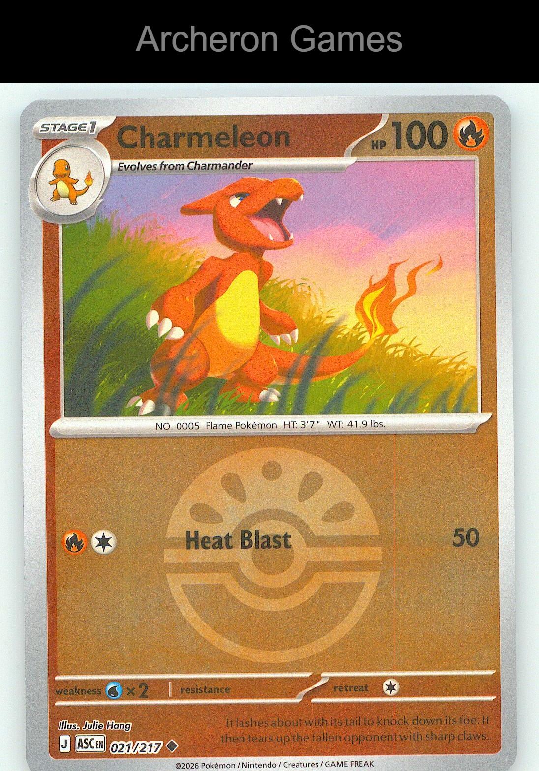 Pokemon Card Charmeleon (Friend Ball) ASC 021/217 Ascended Heroes Reverse Holo