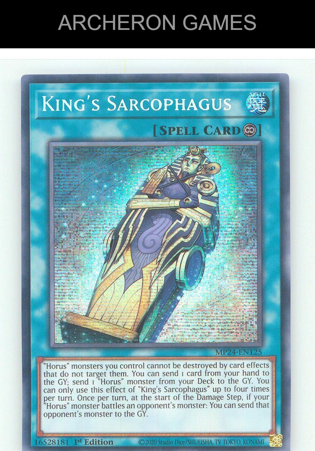 King's Sarcophagus Prismatic Secret Rare YUGIOH Card 1st Edition