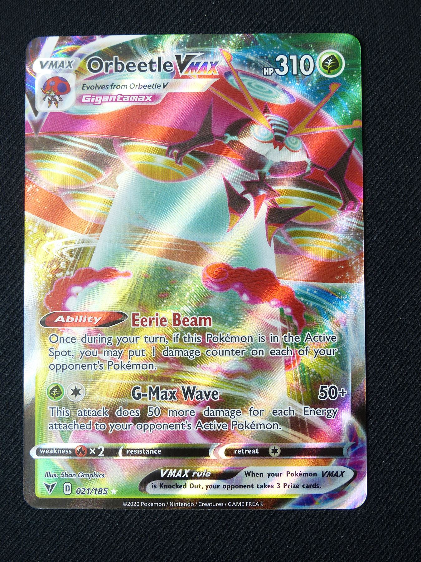 Orbeetle Vmax 021/185 Textured Holo - Pokemon Card #1ZE