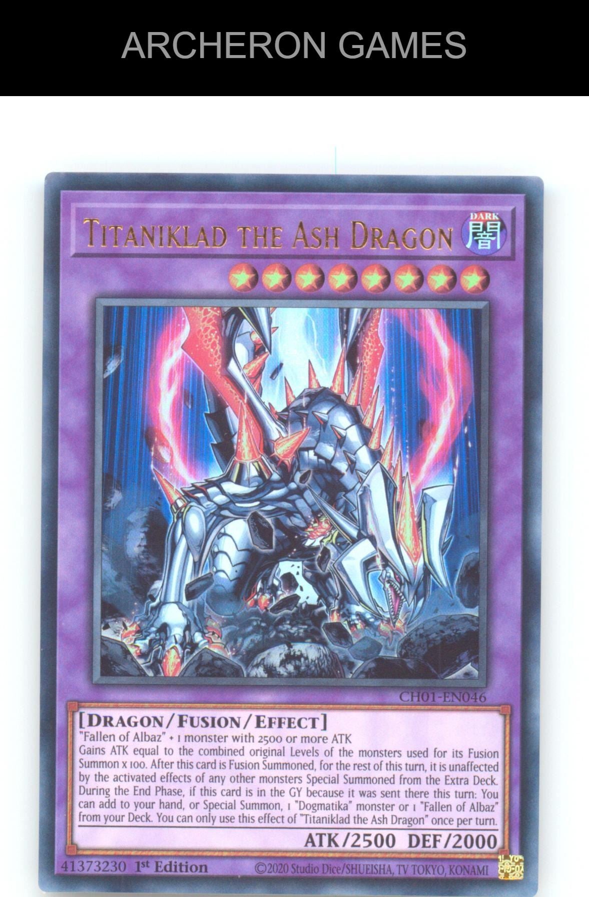 Titaniklad the Ash Dragon Ultra Rare YUGIOH Card 1st Edition