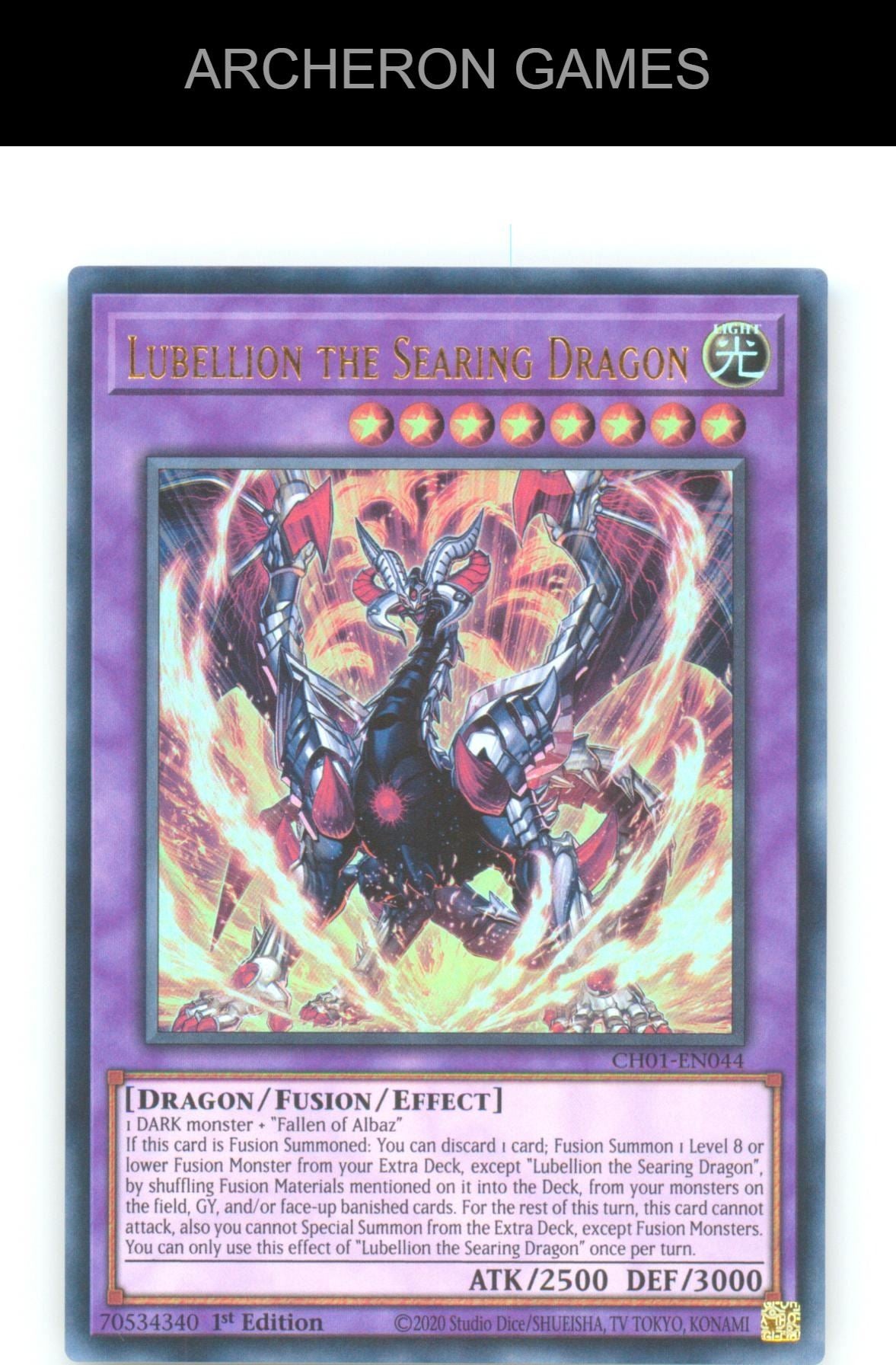 Lubellion the Searing Dragon Ultra Rare YUGIOH Card 1st Edition