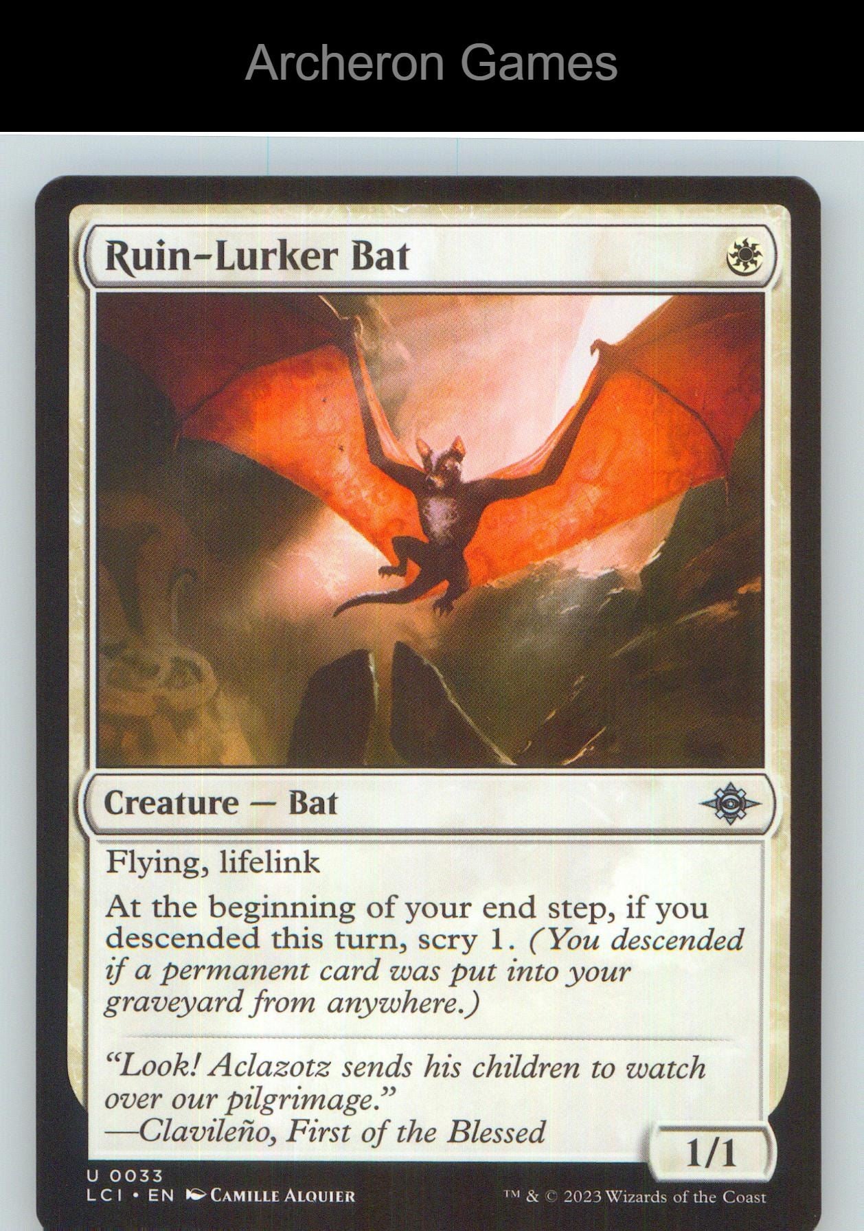 Ruin-Lurker Bat LCI 33 UC MTG Card NM/EX+