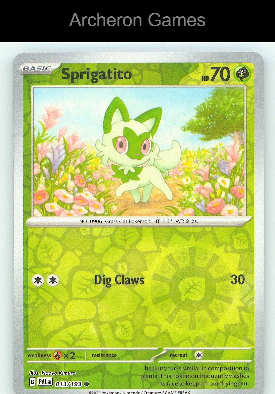 Pokemon Card Sprigatito PAL 013/193 C Paldea Evolved Reverse Holo