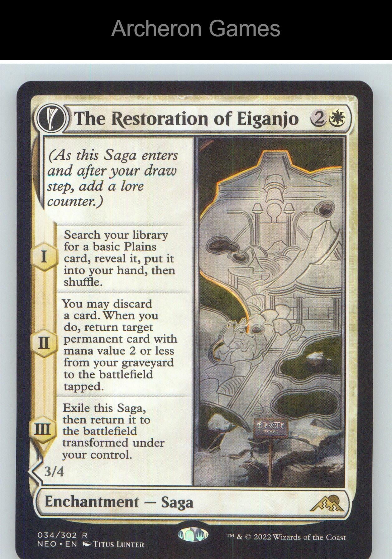 The Restoration of Eiganjo NEO 34 R MTG Card NM/EX+