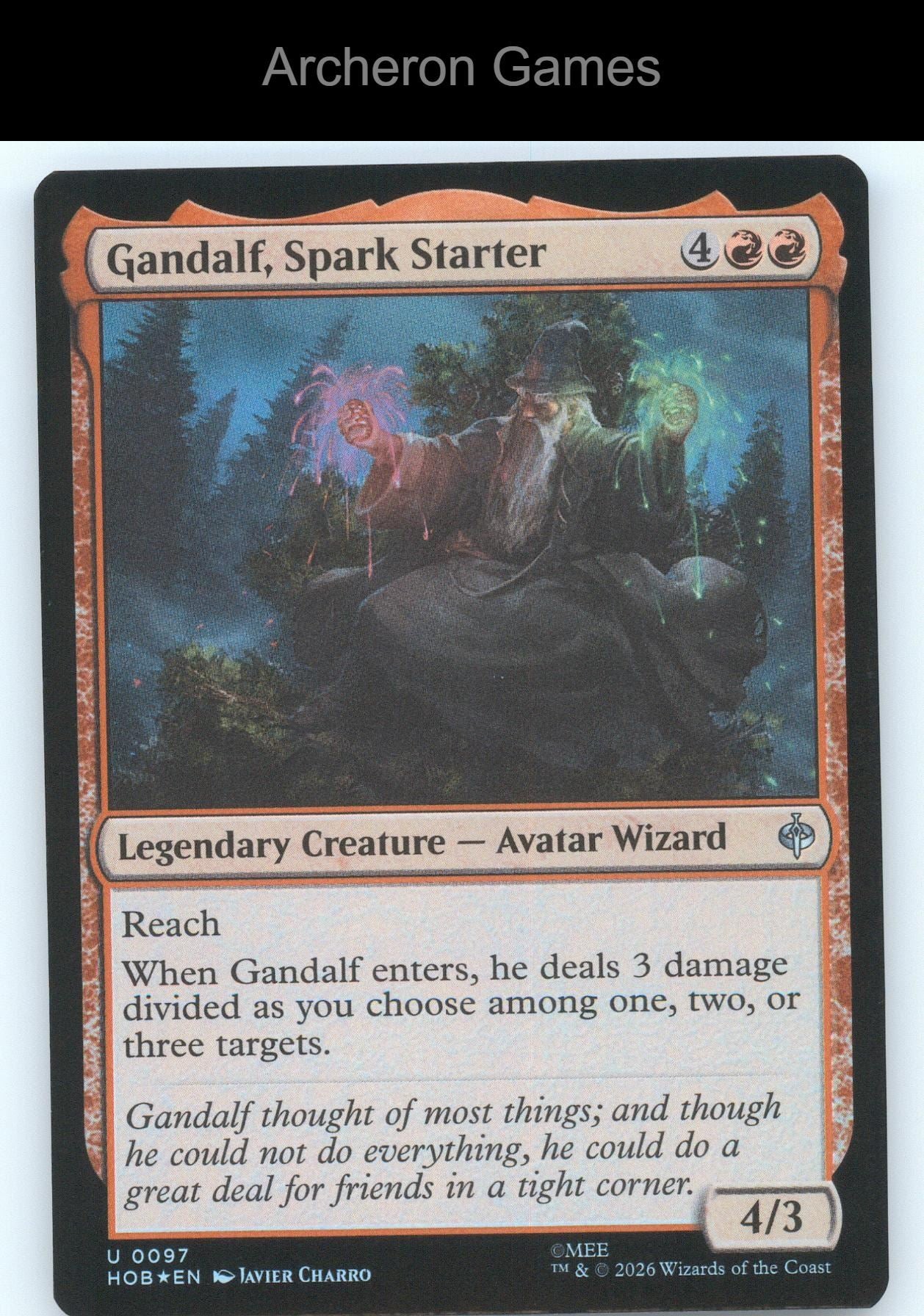 Gandalf, Spark Starter HOB 97 UC MTG Card The Hobbit