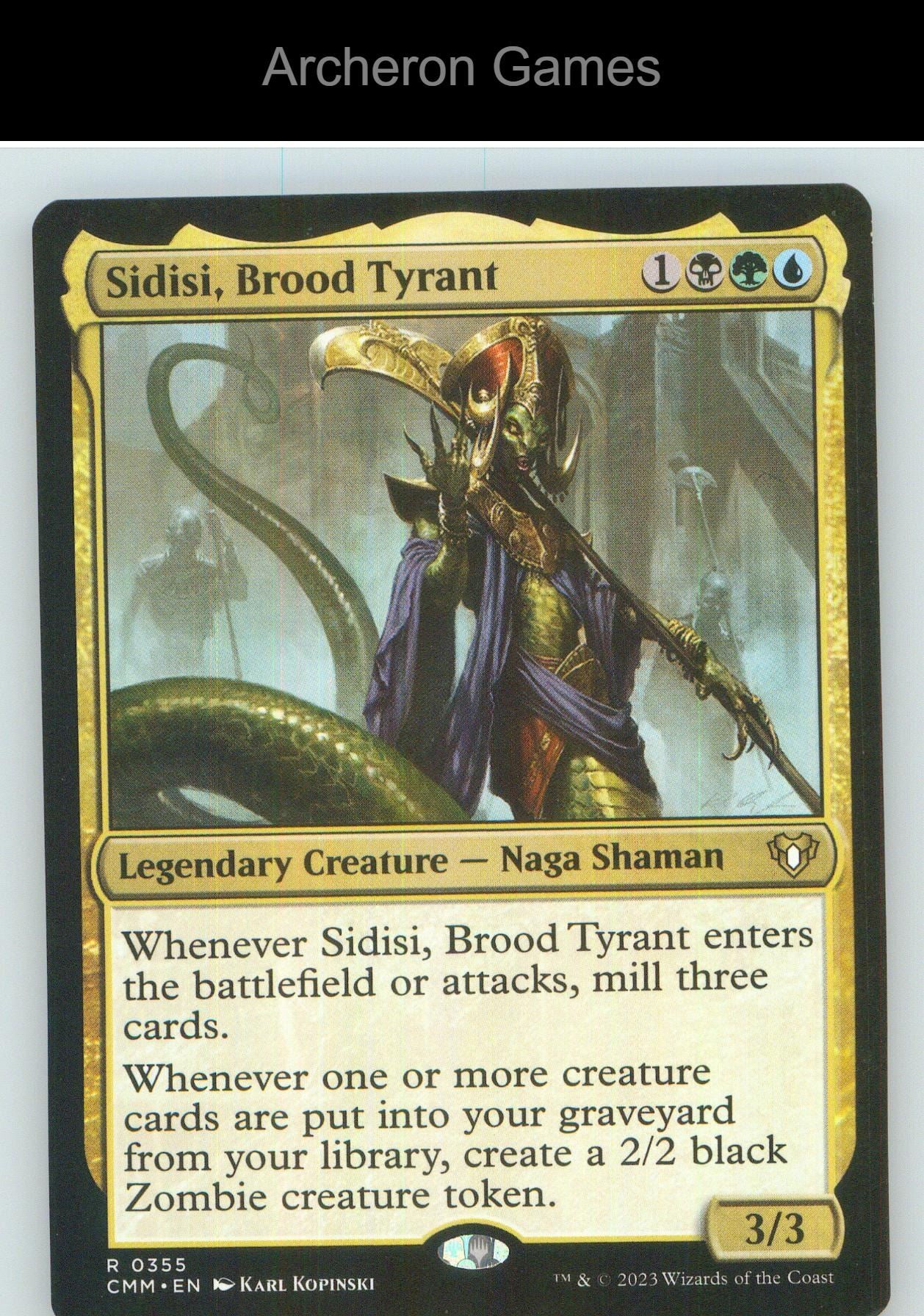 Sidisi, Brood Tyrant CMM 355 R MTG Card NM/EX+