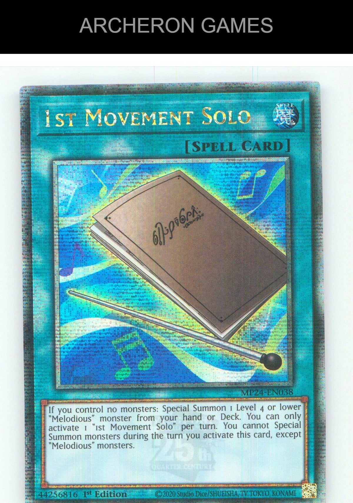 1st Movement Solo (Quarter Century Secret Rare) YUGIOH Card 1st Edition