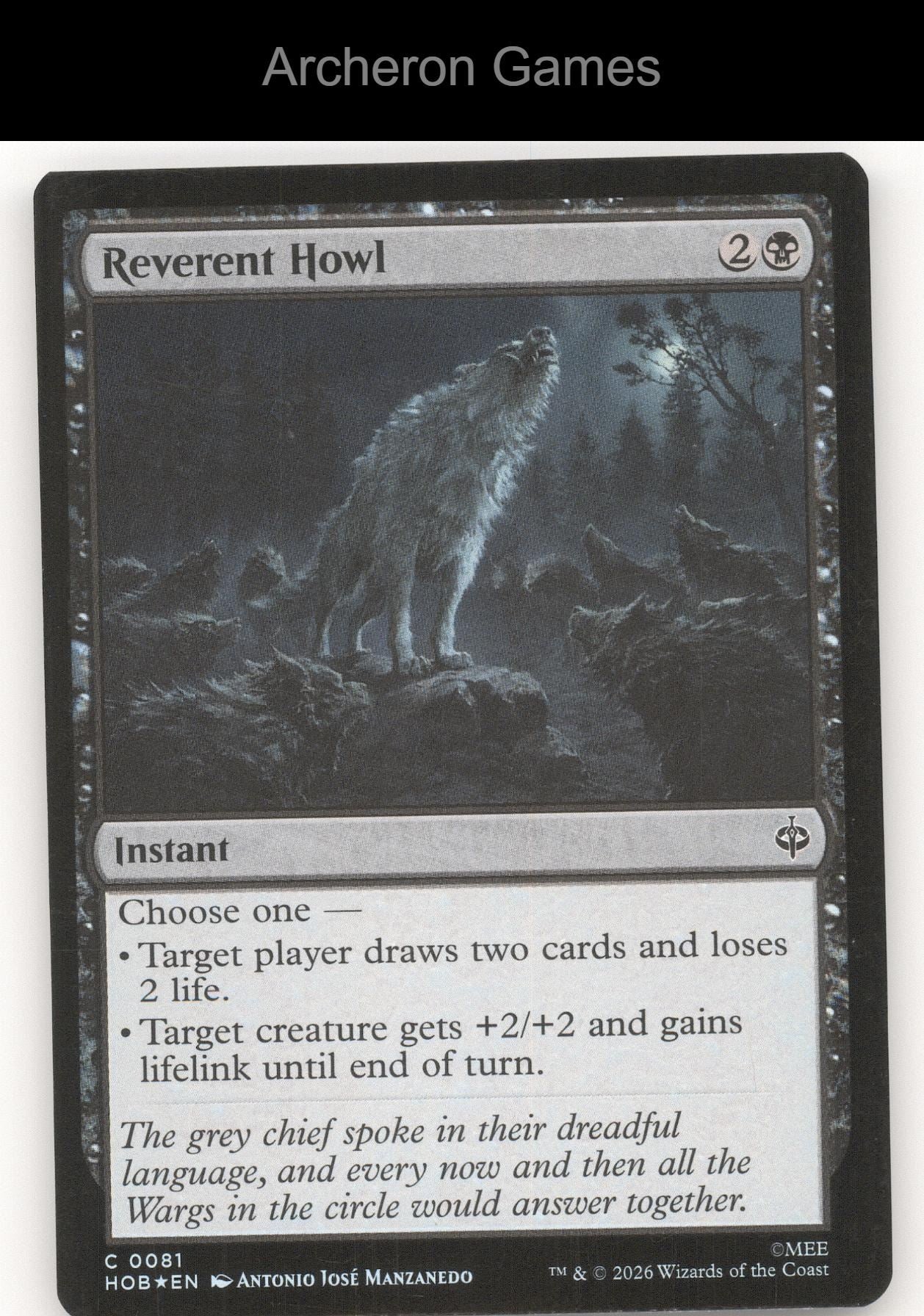 Reverent Howl HOB 81 C MTG Card The Hobbit