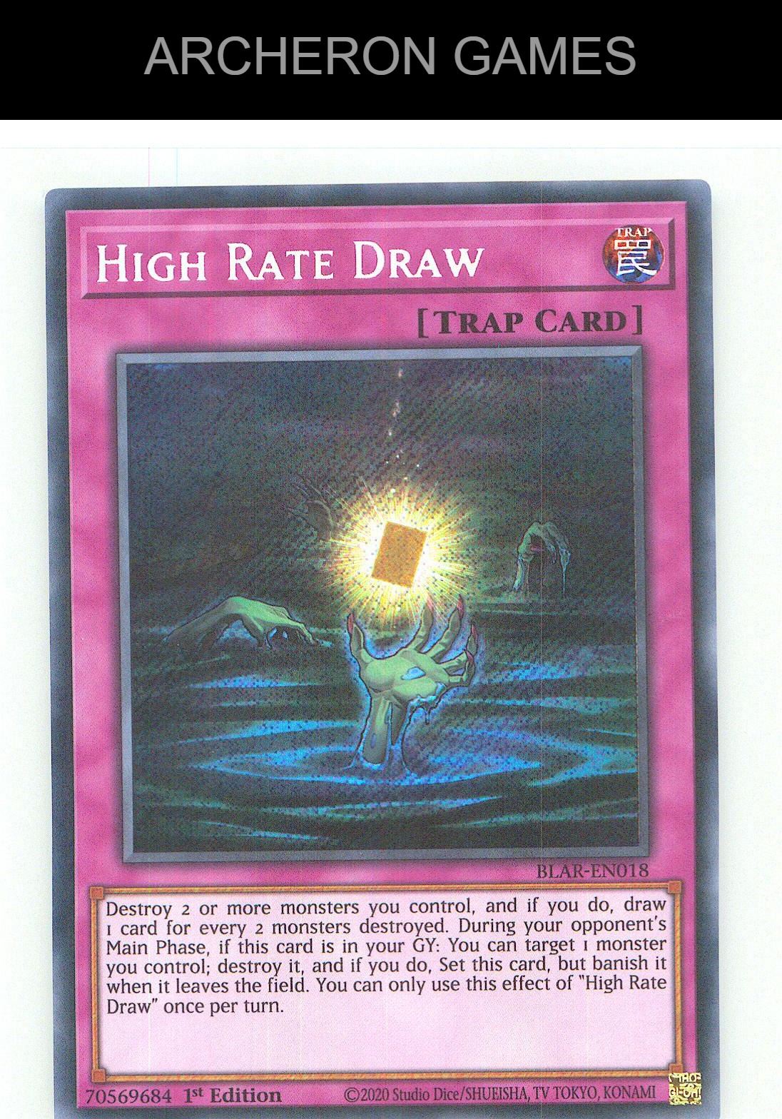 High Rate Draw SEC YUGIOH Card 1st Edition
