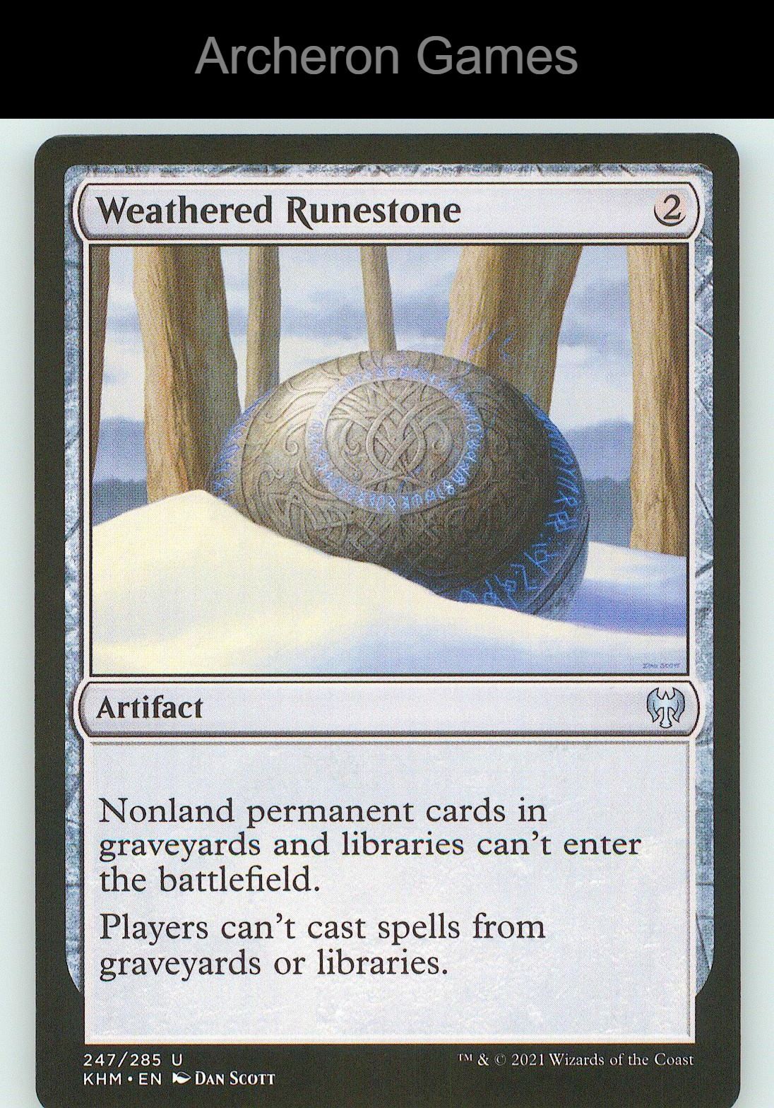 Weathered Runestone KHM 247 UC MTG Card NM/EX+
