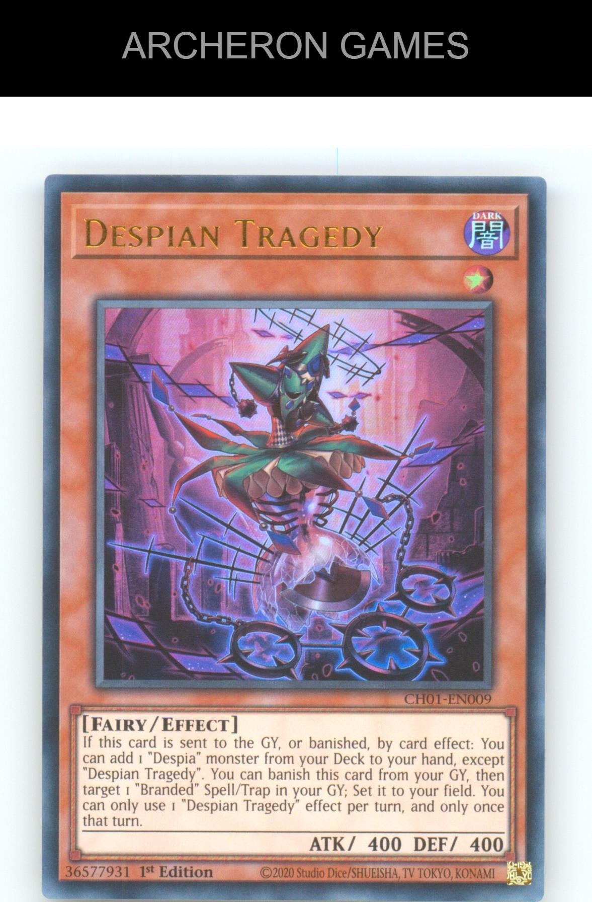 Despian Tragedy Ultra Rare YUGIOH Card 1st Edition
