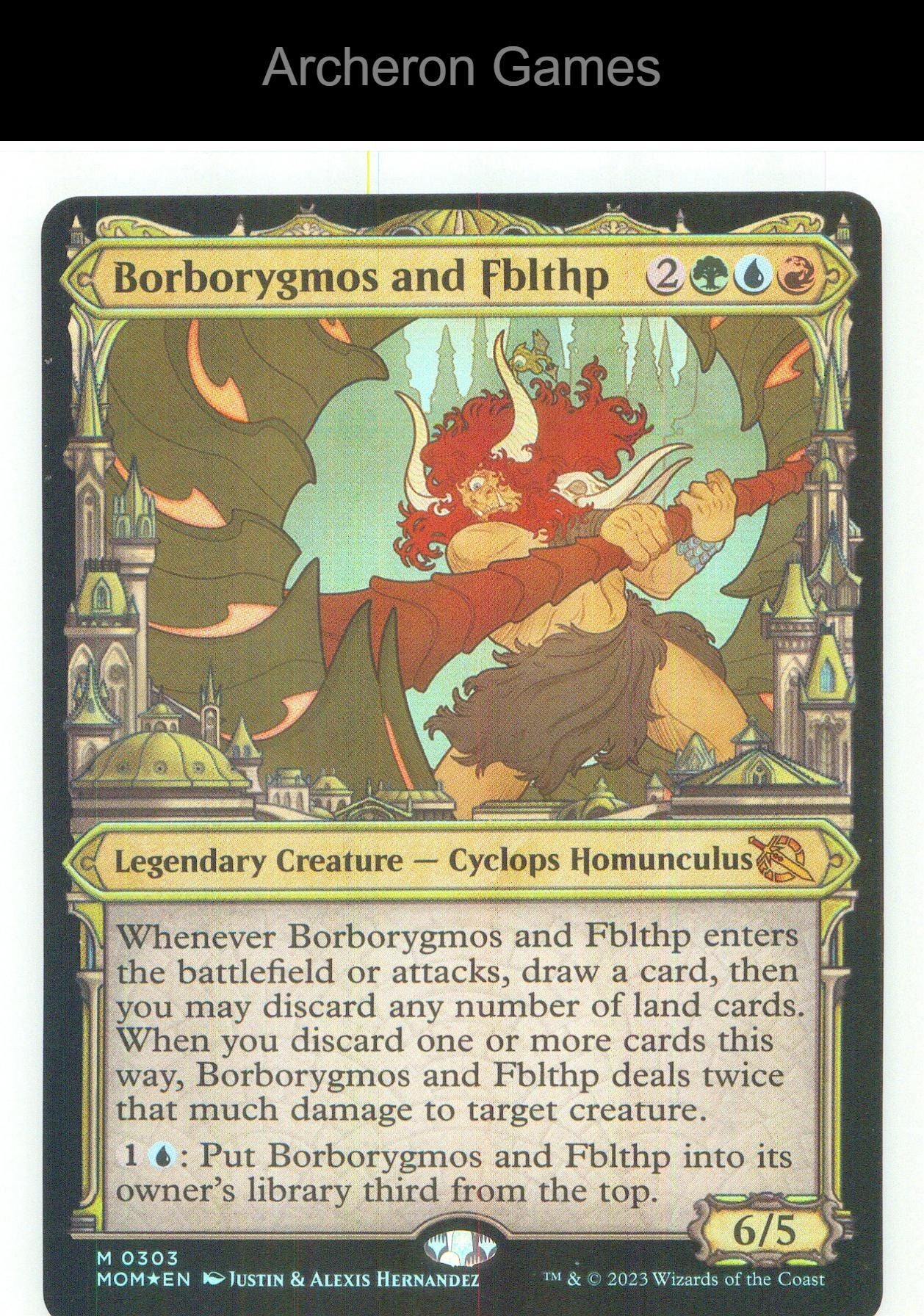 Borborygmos and Fblthp (Showcase) MOM 303 Mythic MTG Card NM/EX+ Foil
