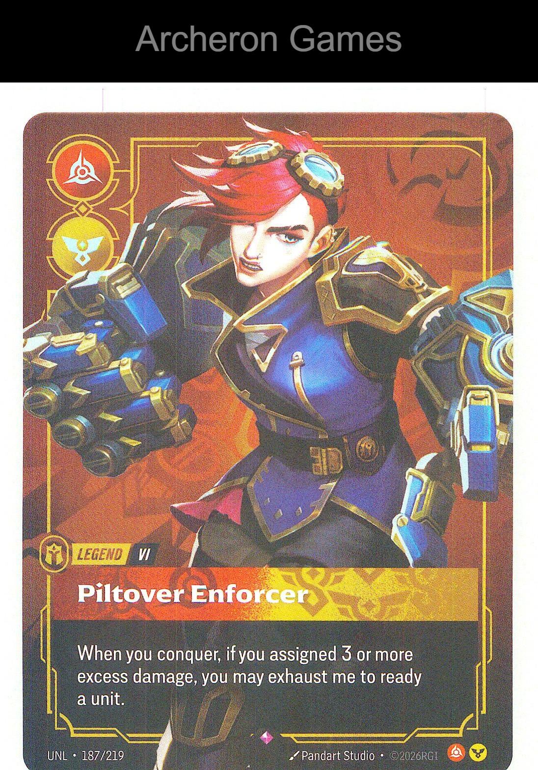 Vi - Piltover Enforcer UNL 187/219 R Unleashed Riftbound Card