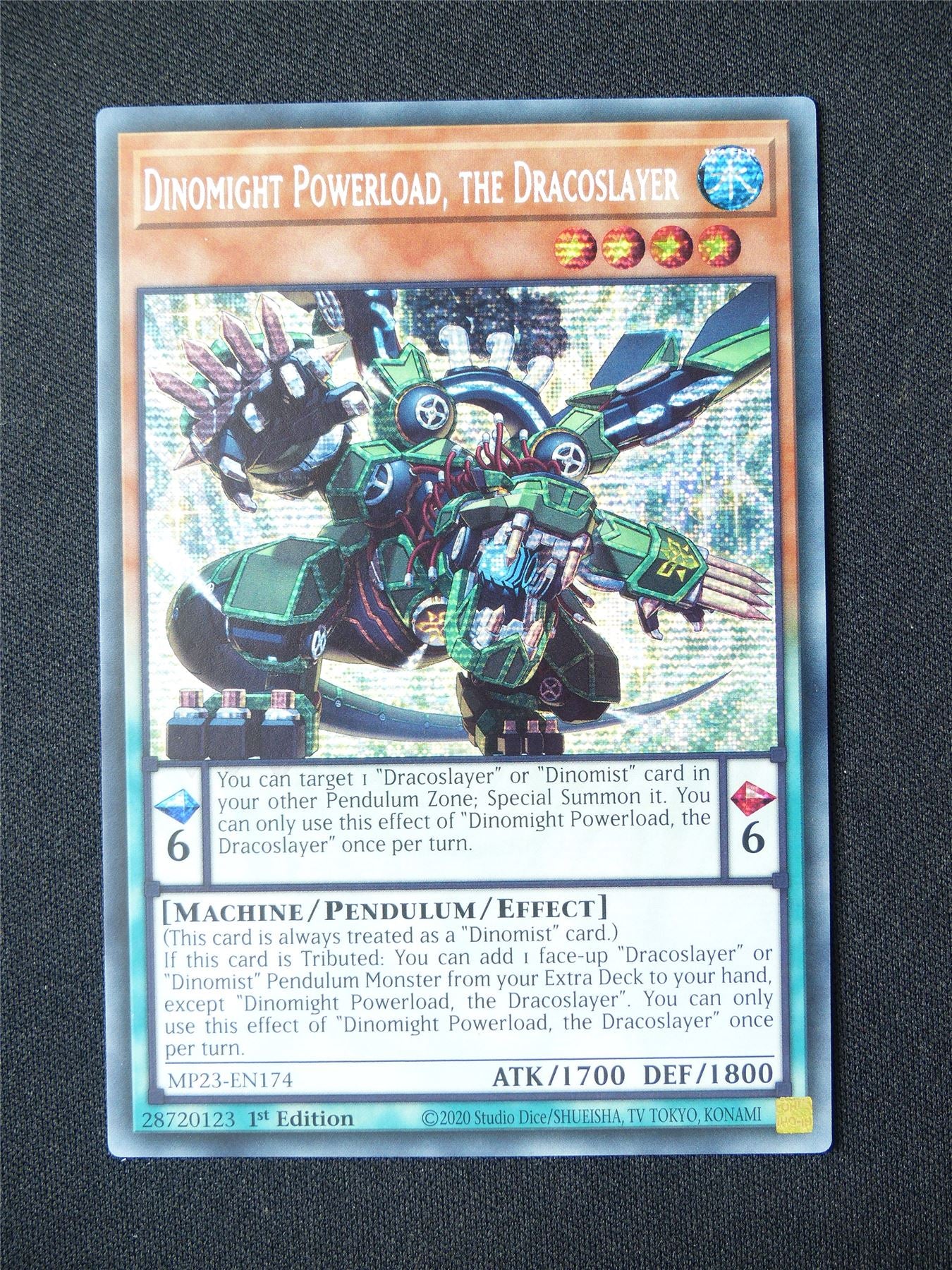 Dinomight Powerload the Dracoslayer MP23 Secret Rare - 1st ed Yugioh Card #6I3