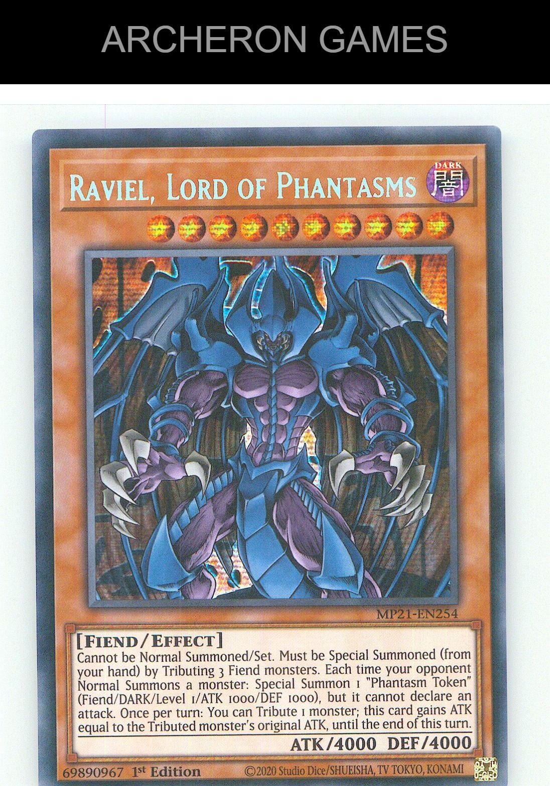 Raviel, Lord of Phantasms Prismatic Secret Rare YUGIOH Card 1st Edition