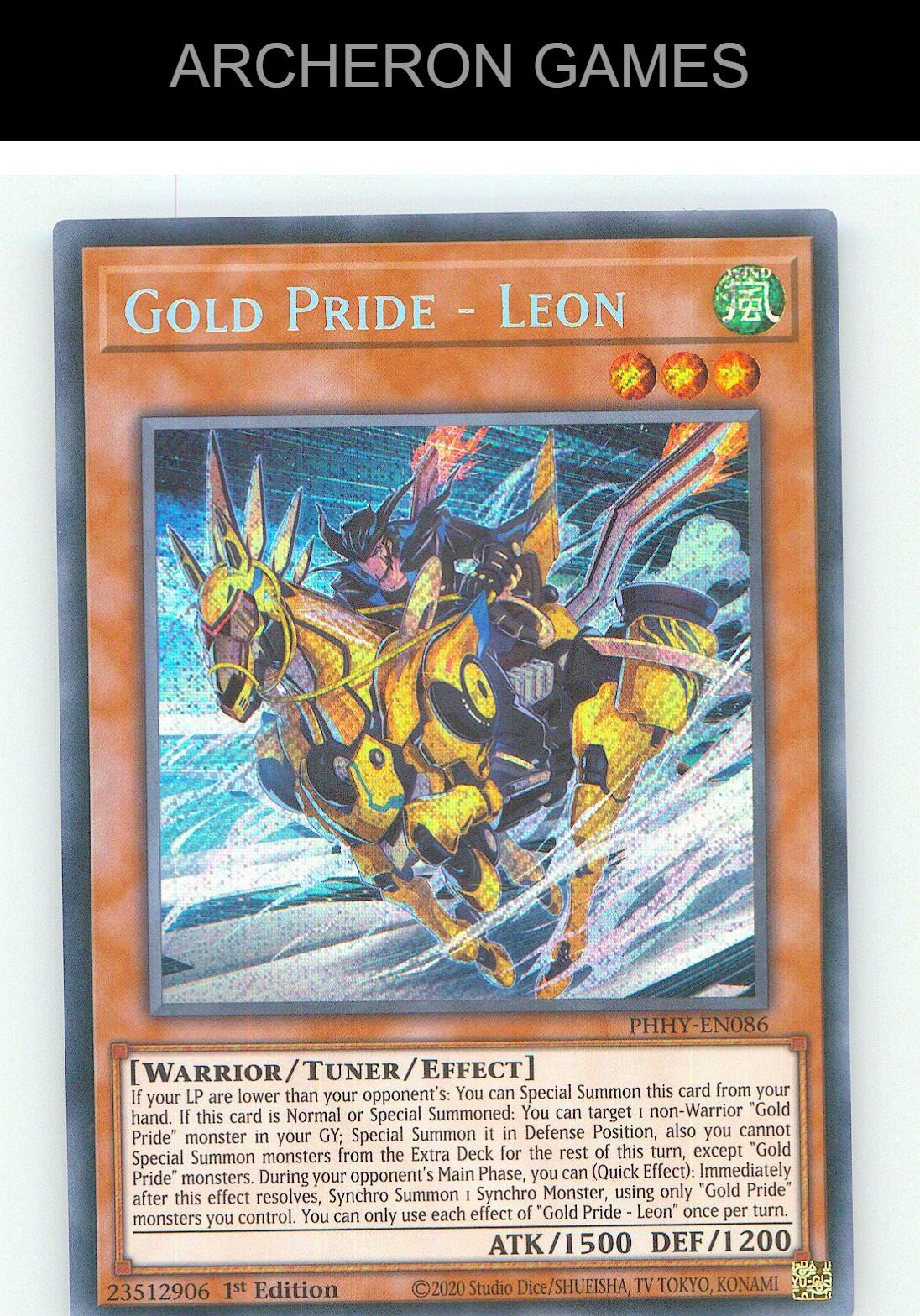 Gold Pride - Leon SEC YUGIOH Card 1st Edition