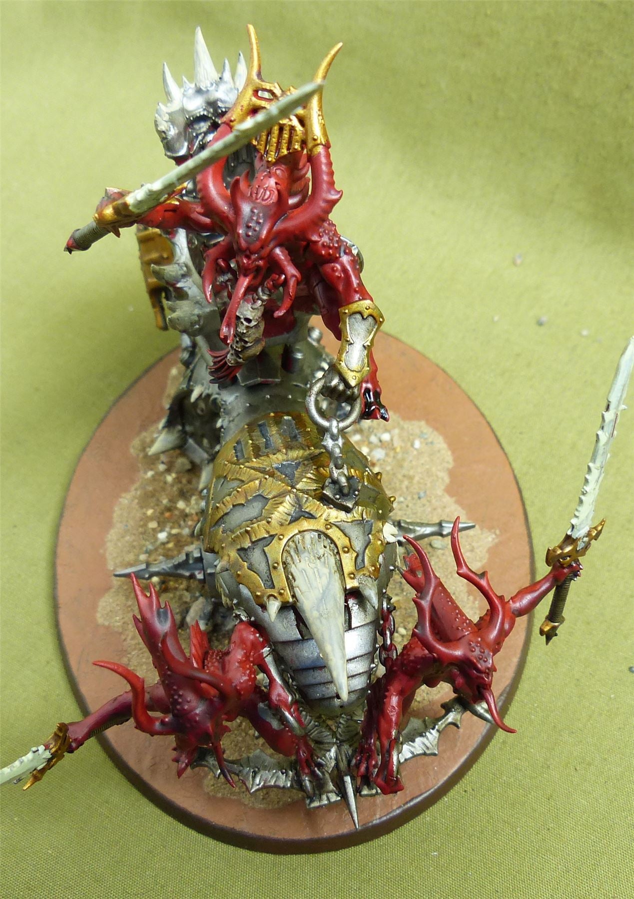 Rendmaster Herald of Khorne on Blood Throne painted - Chaos Daemons - Warhammer 40K #K0