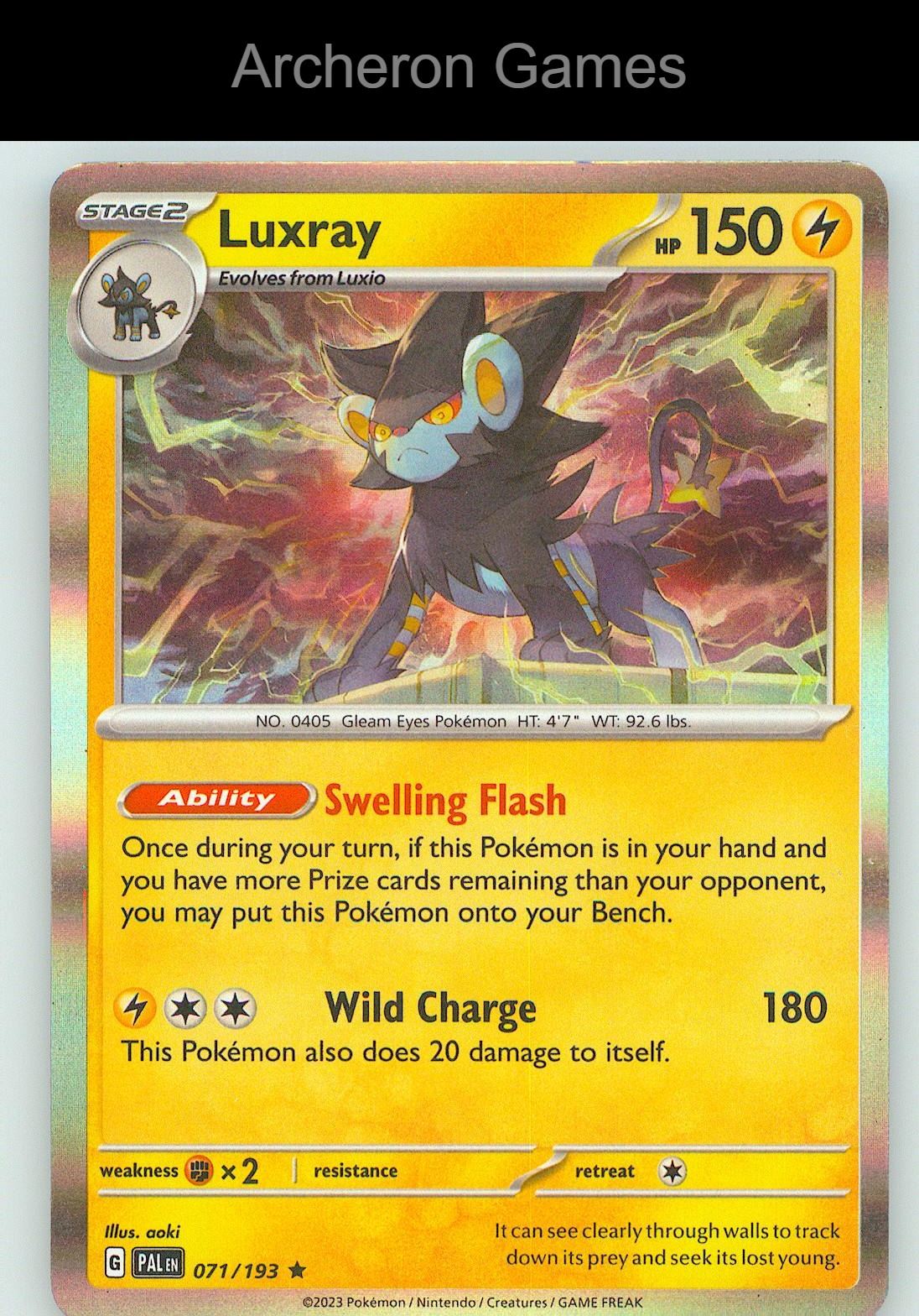 Pokemon Card Luxray PAL 071/193 R Paldea Evolved Holo
