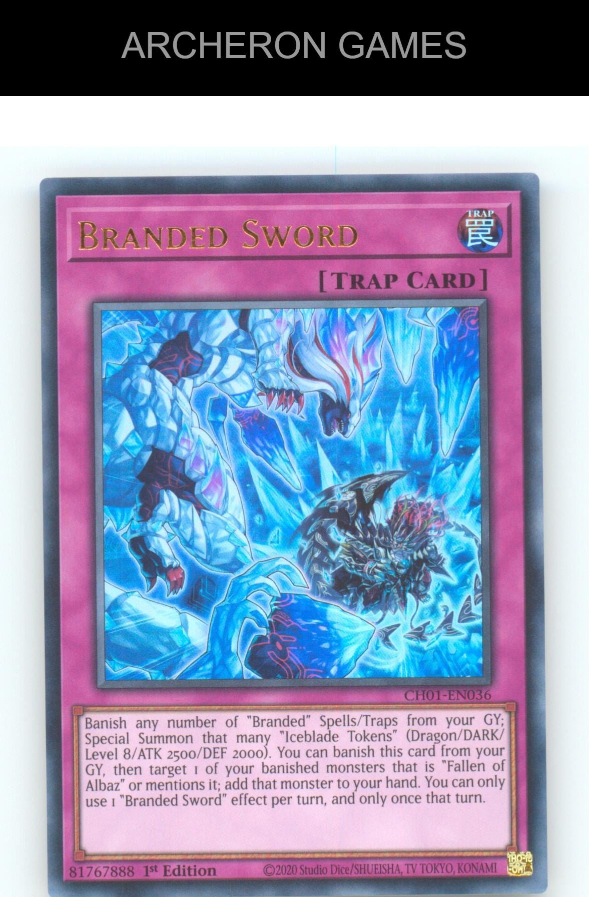 Branded Sword Ultra Rare YUGIOH Card 1st Edition