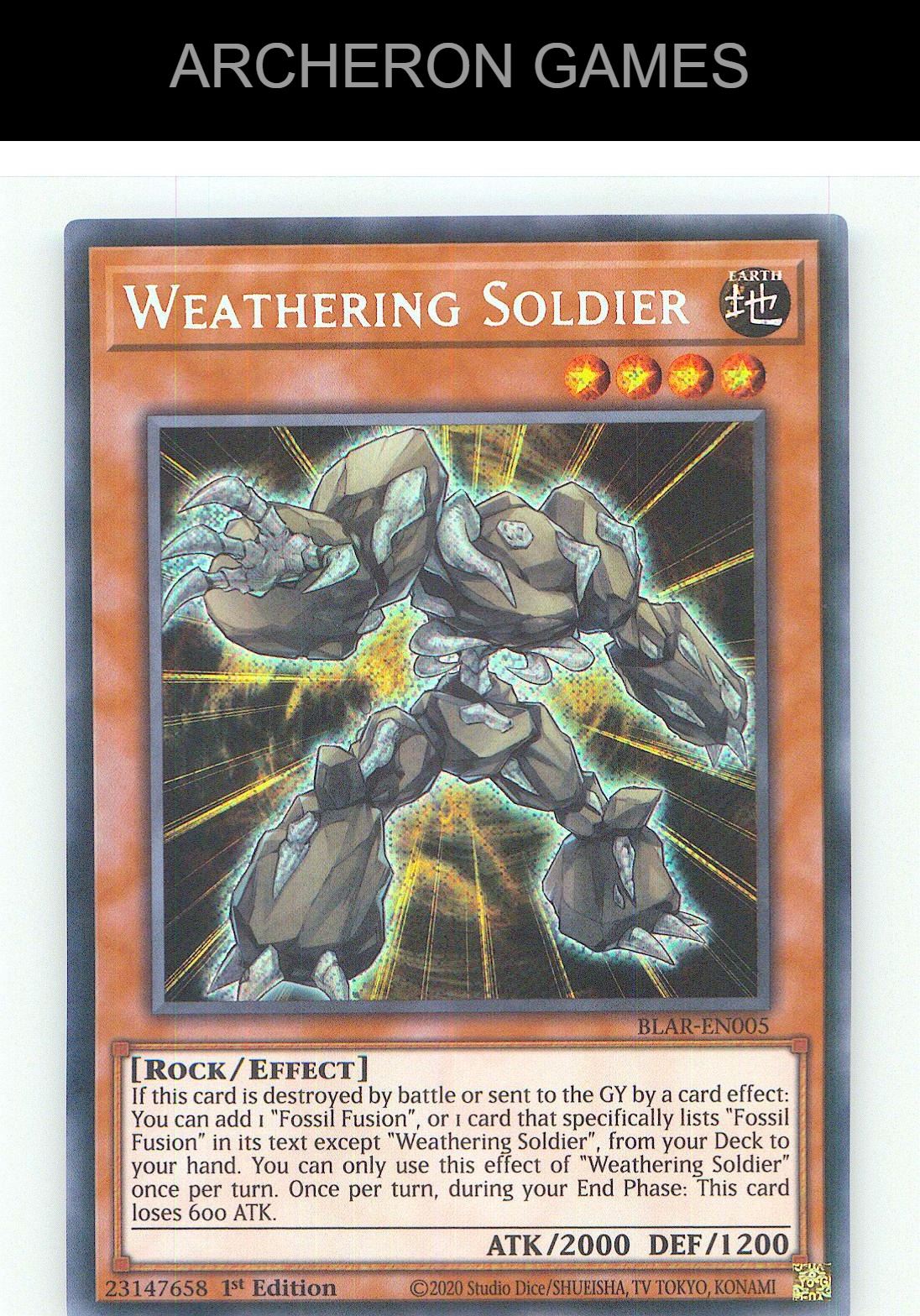 Weathering Soldier SEC YUGIOH Card 1st Edition