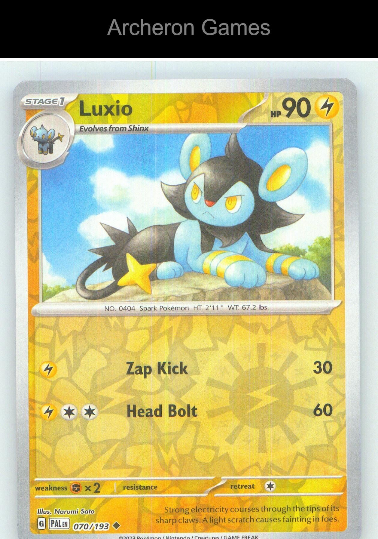 Pokemon Card Luxio PAL 070/193 UC Paldea Evolved Reverse Holo