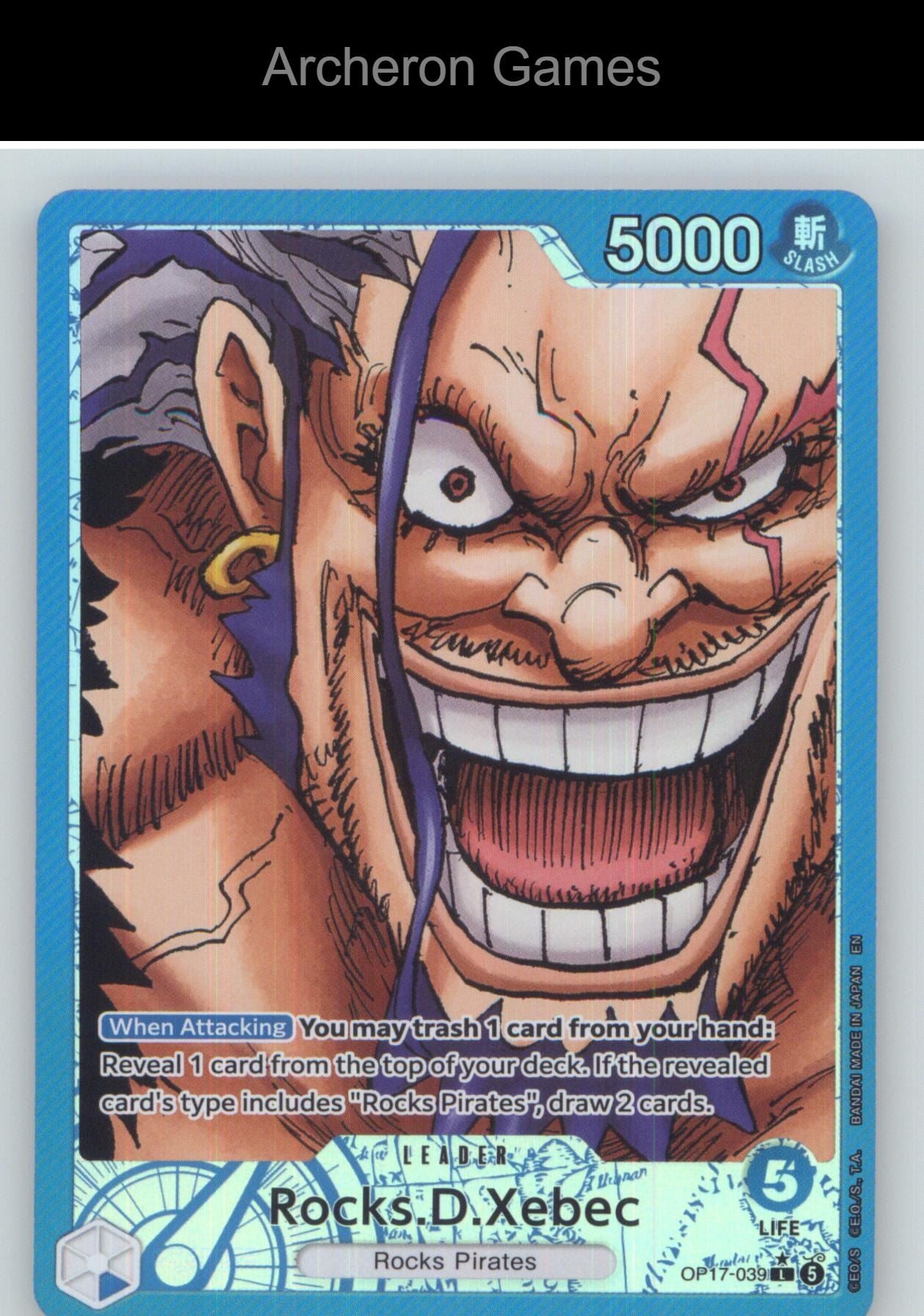 Rocks.D.Xebec (039) (Alternate Art) OP17-039 One Piece Card NM/EX+ Foil