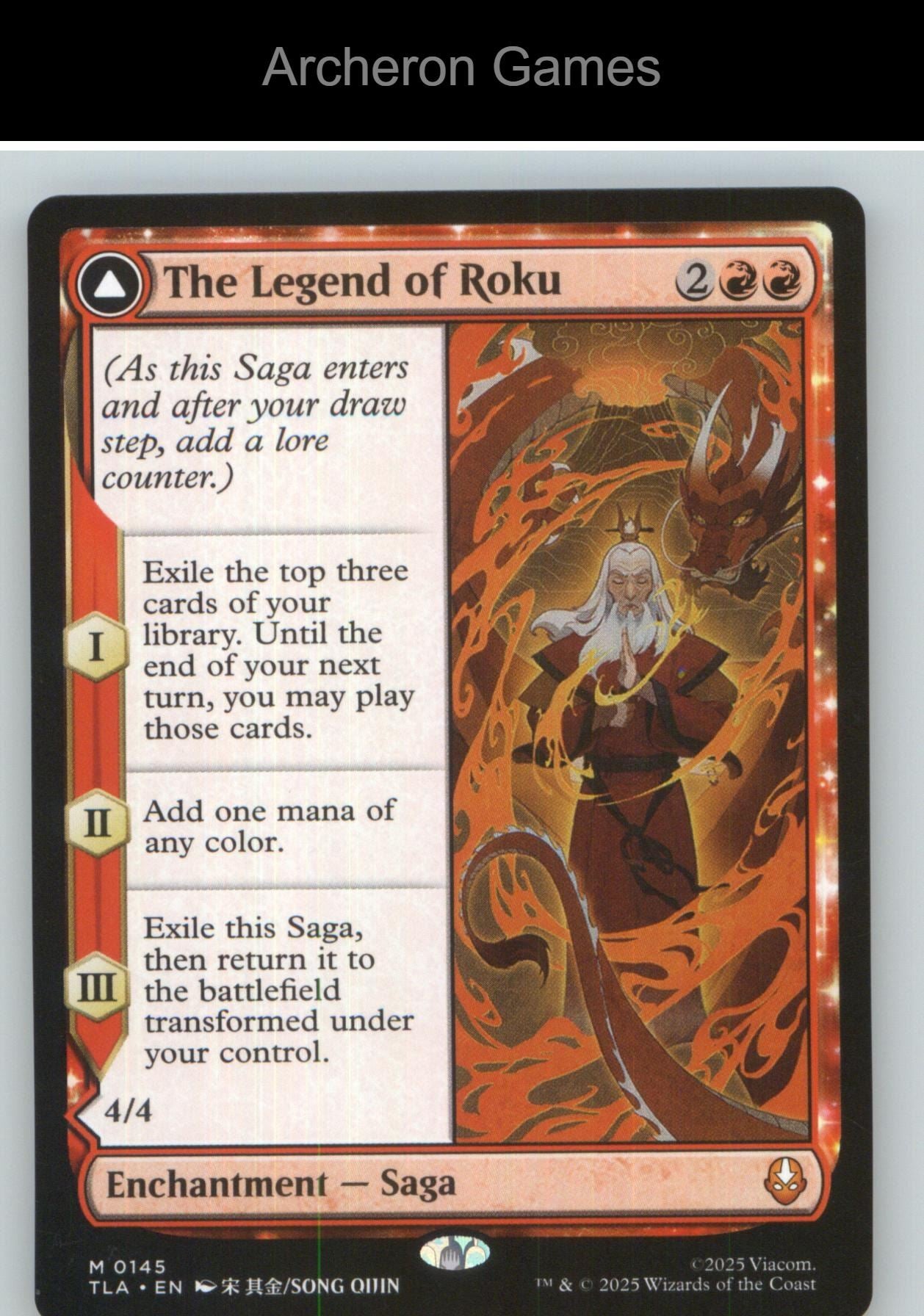 The Legend of Roku TLA 145 Mythic MTG Card NM/EX+