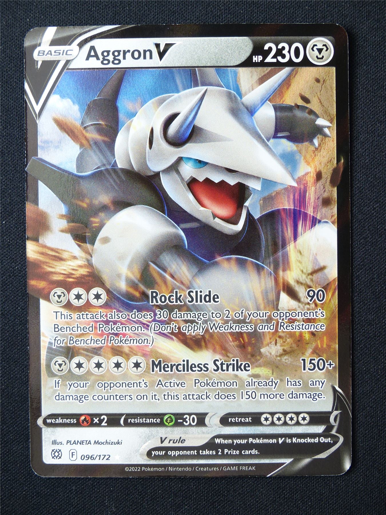 Aggron V 096/172 Holo - Pokemon Card #6LP