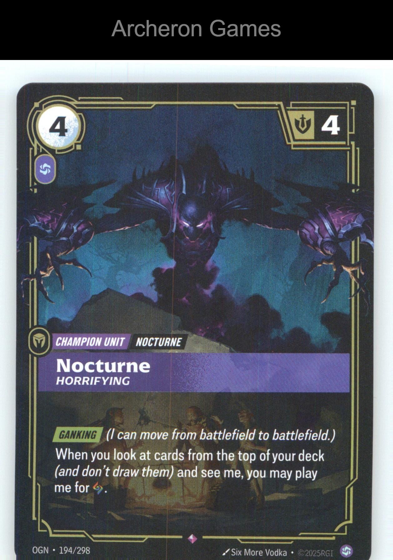 Nocturne - Horrifying OGN 194/298 R Origins Riftbound Card Foil