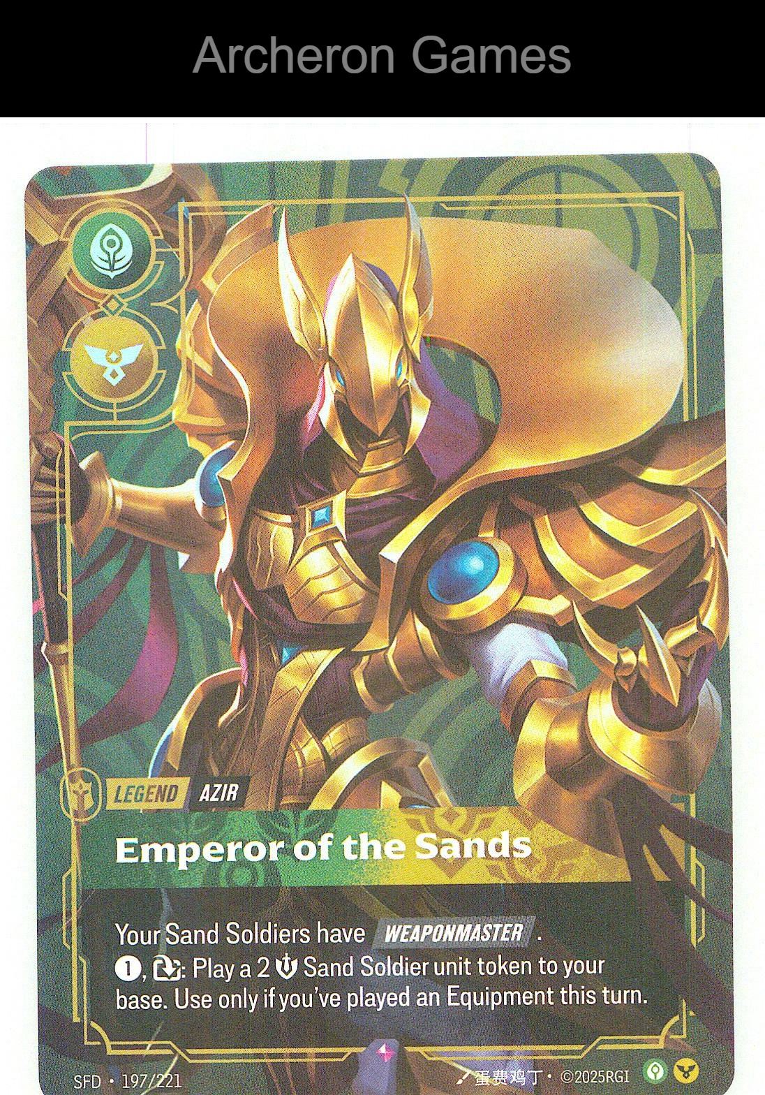 Azir - Emperor of the Sands SFD 197/221 R Spiritforged Riftbound Card