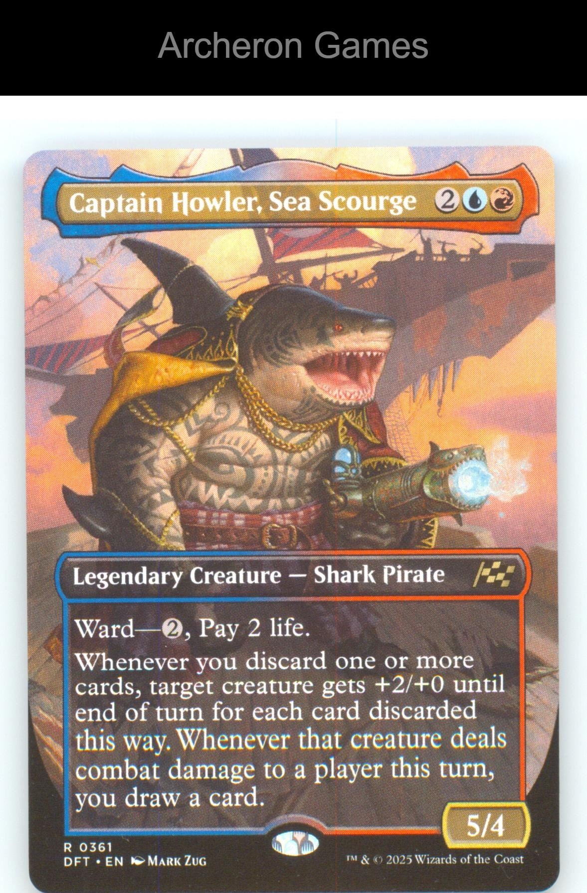 Captain Howler, Sea Scourge (Borderless) DFT 361 R MTG Card NM/EX+