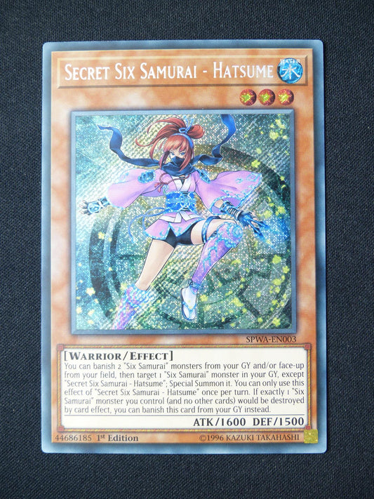 Secret Six Samurai - Hatsume SPWA Secret Rare - 1st ed Yugioh Card #39S
