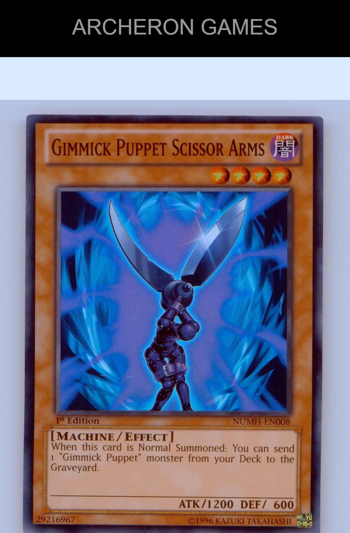 Gimmick Puppet Scissor Arms SR YUGIOH Card 1st Edition
