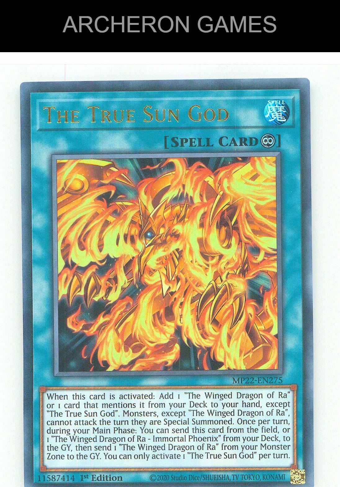 The True Sun God Ultra Rare YUGIOH Card 1st Edition