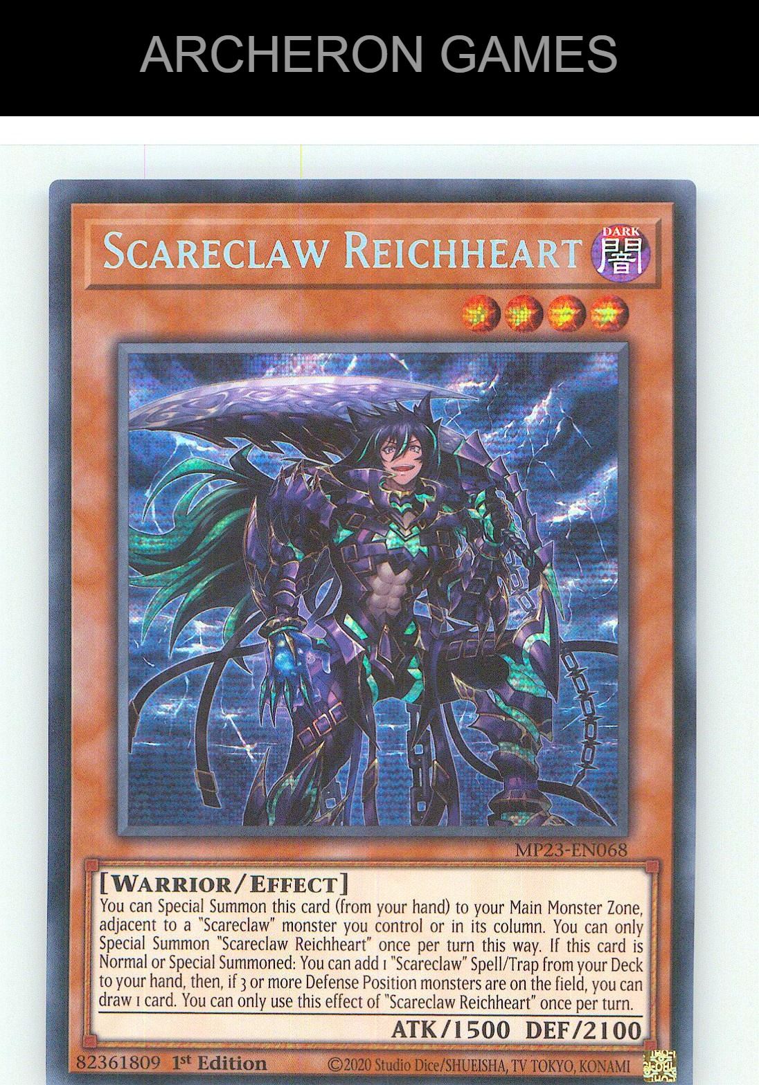 Scareclaw Reichheart Prismatic Secret Rare YUGIOH Card 1st Edition