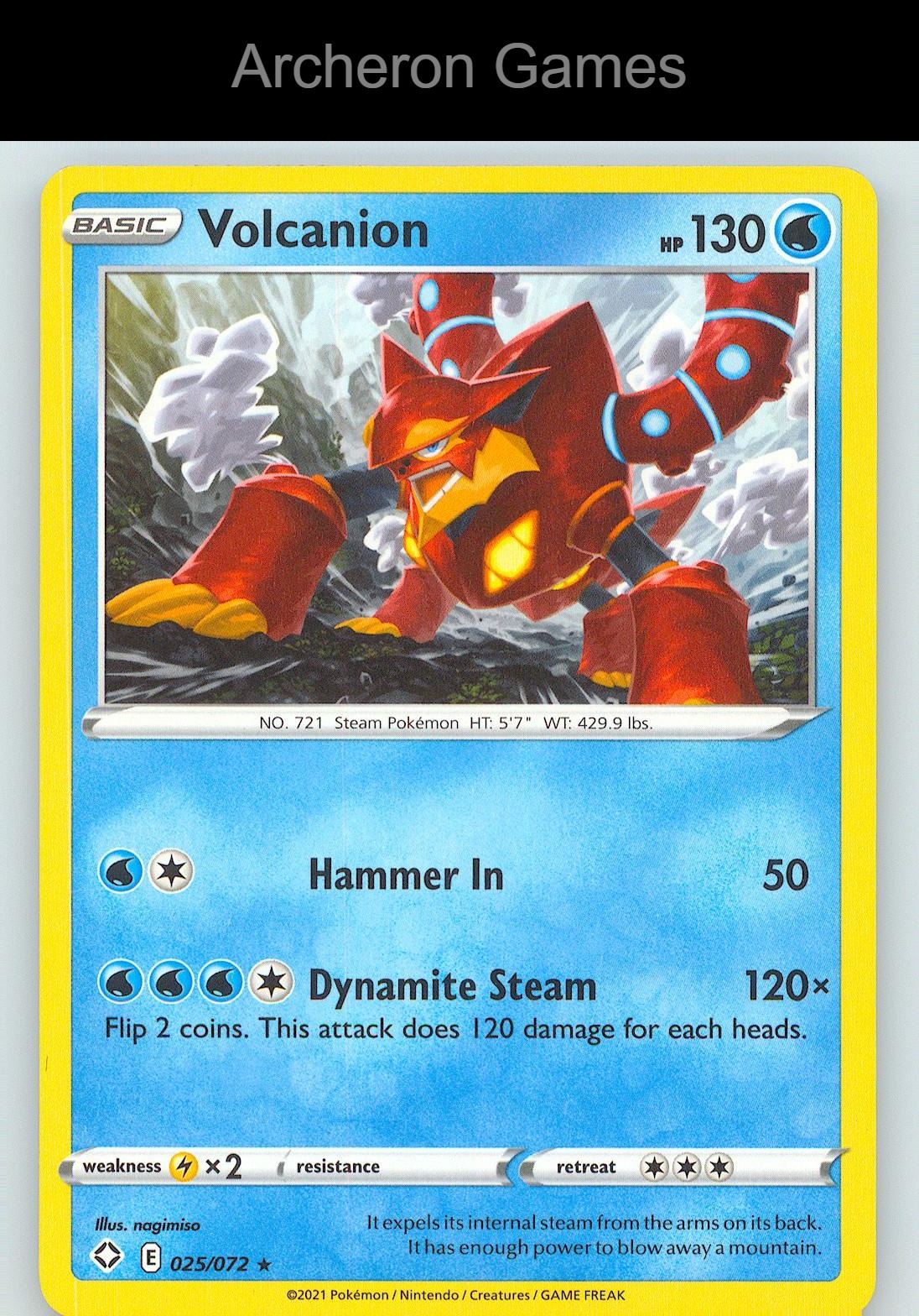 Pokemon Card Volcanion SHF 025/072 R Shining Fates