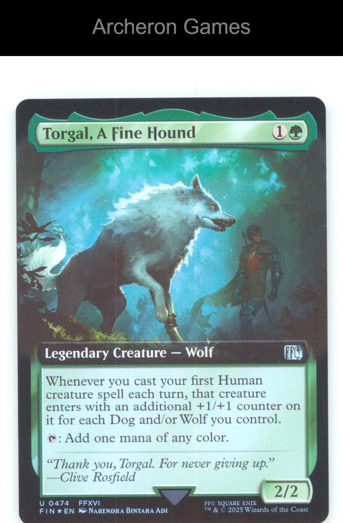 Torgal, A Fine Hound (Extended Art) FIN 474 UC MTG Card FINAL FANTASY FOIL