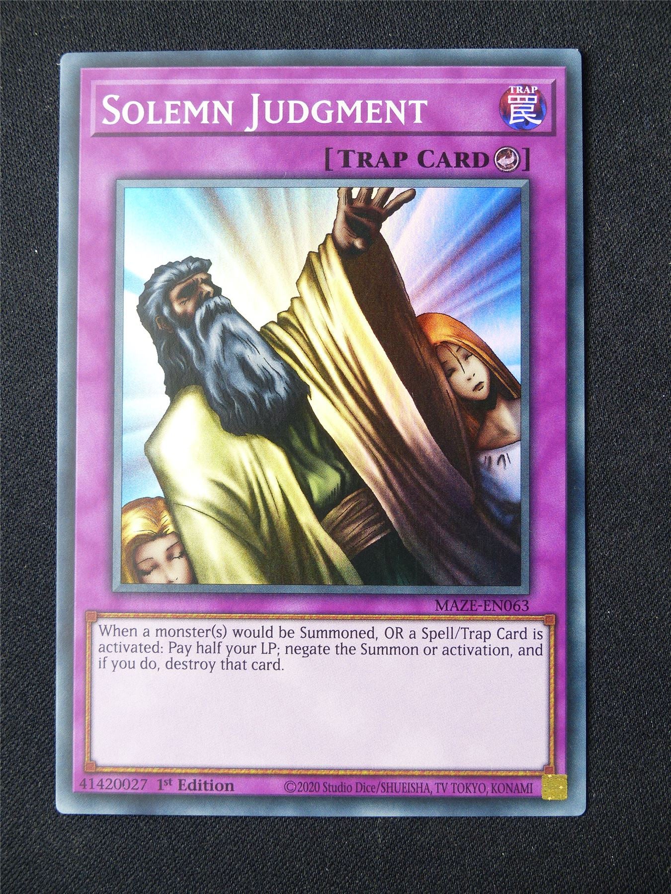 Solemn Judgment MAZE Super Rare - 1st ed Yugioh Card #89F