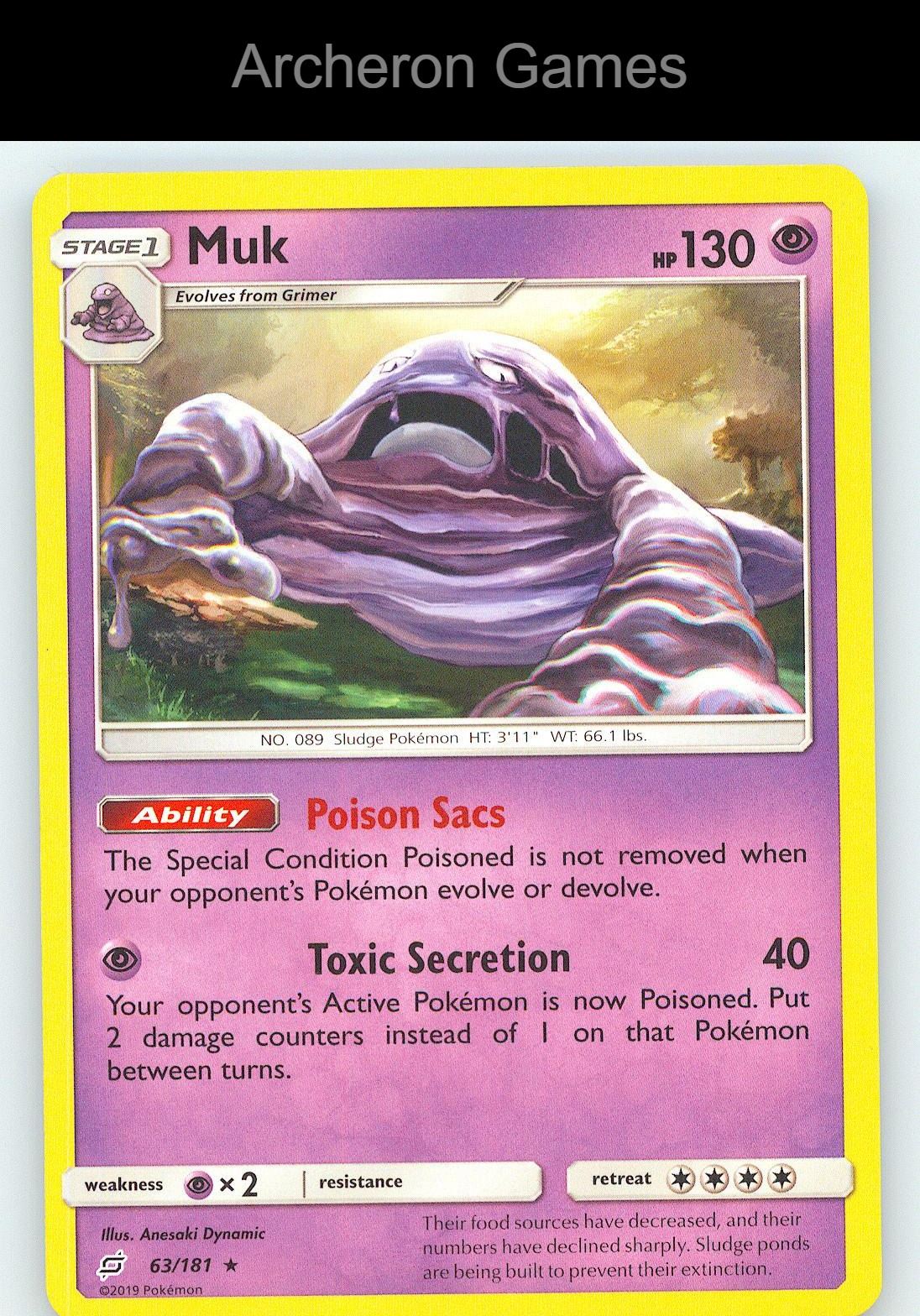 Pokemon Card Muk TEU 63/181 R Team Up