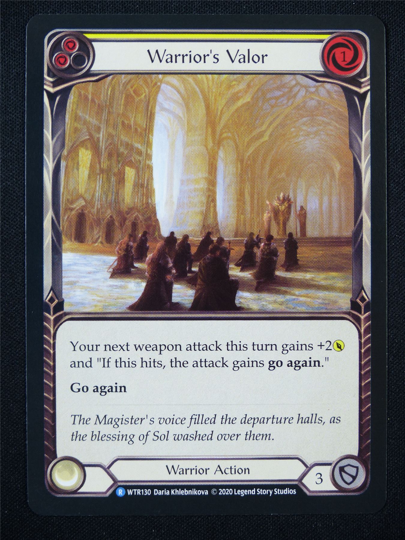 Warrior's Valor Yellow WTR130 R - Flesh and Blood Card #392