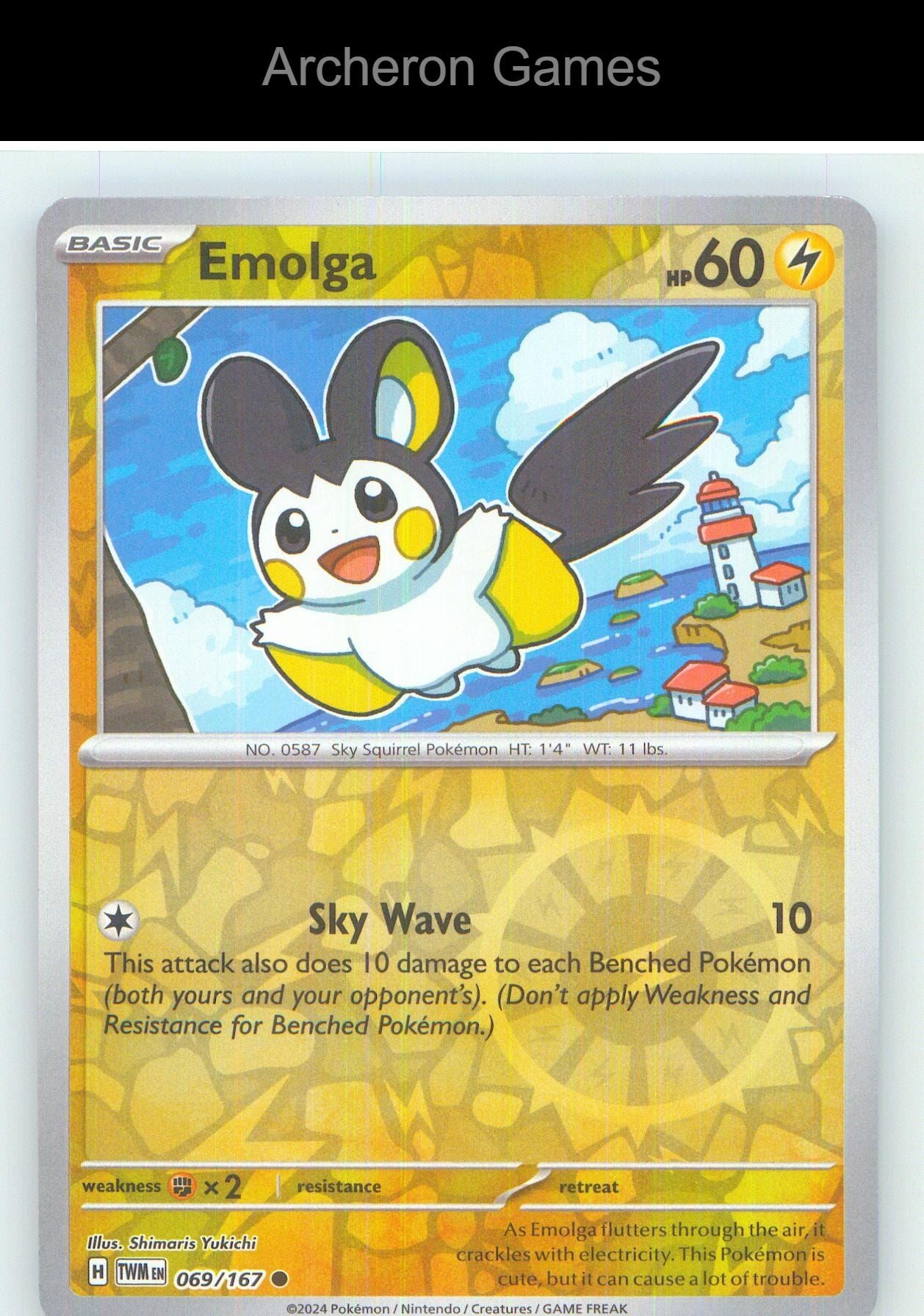 Pokemon Card Emolga TWM 069/167 C Twilight Masquerade Reverse Holo