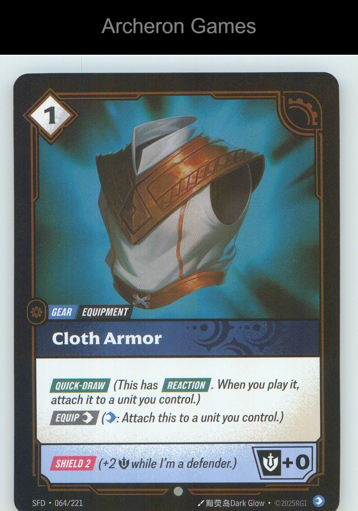 Cloth Armor SFD 064/221 C Spiritforged Riftbound Card