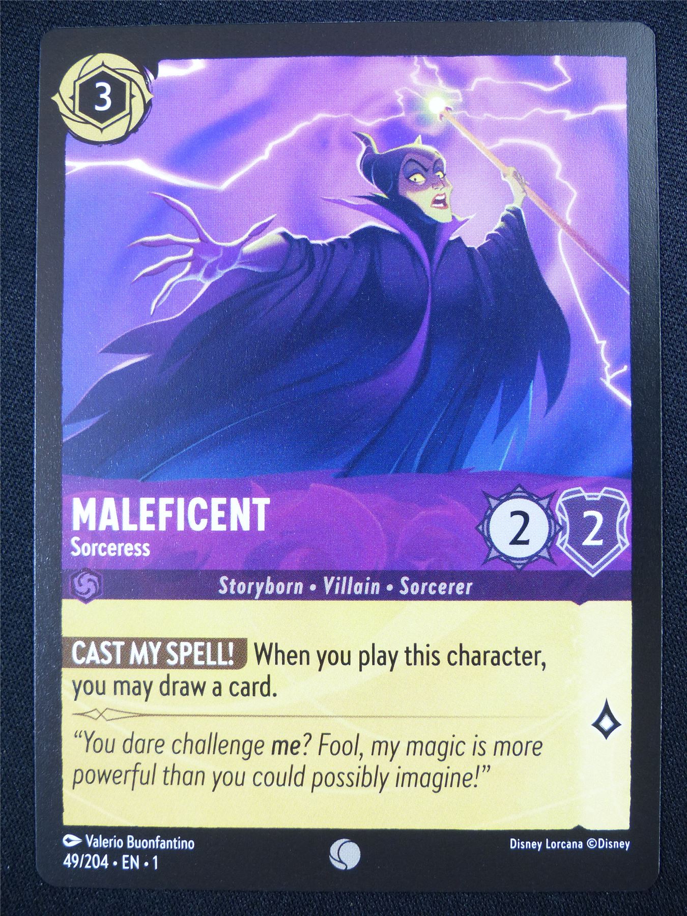 maleficent card lorcana Monstrous Dragon Legendary Holo JA1 113/204 Set Name Maleficent - Exultant Spellcaster -