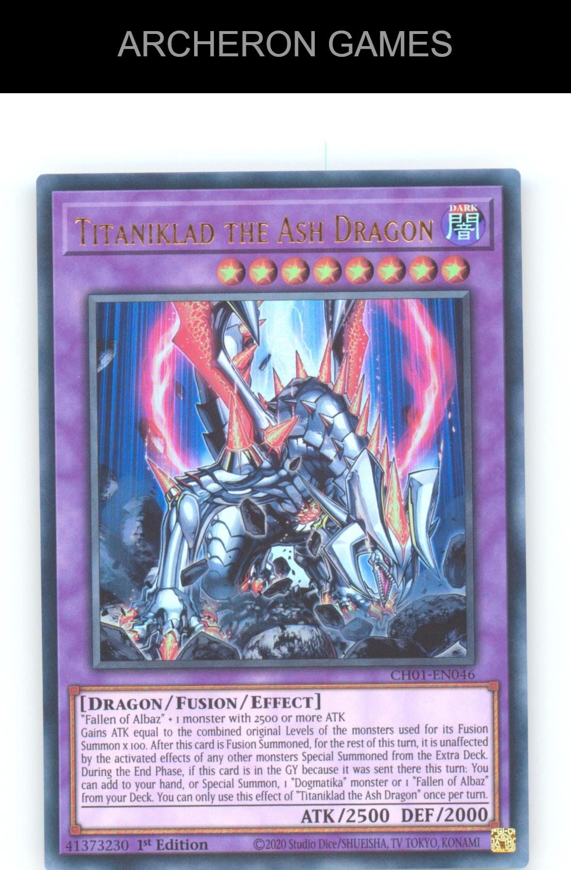 Titaniklad the Ash Dragon Ultra Rare YUGIOH Card 1st Edition